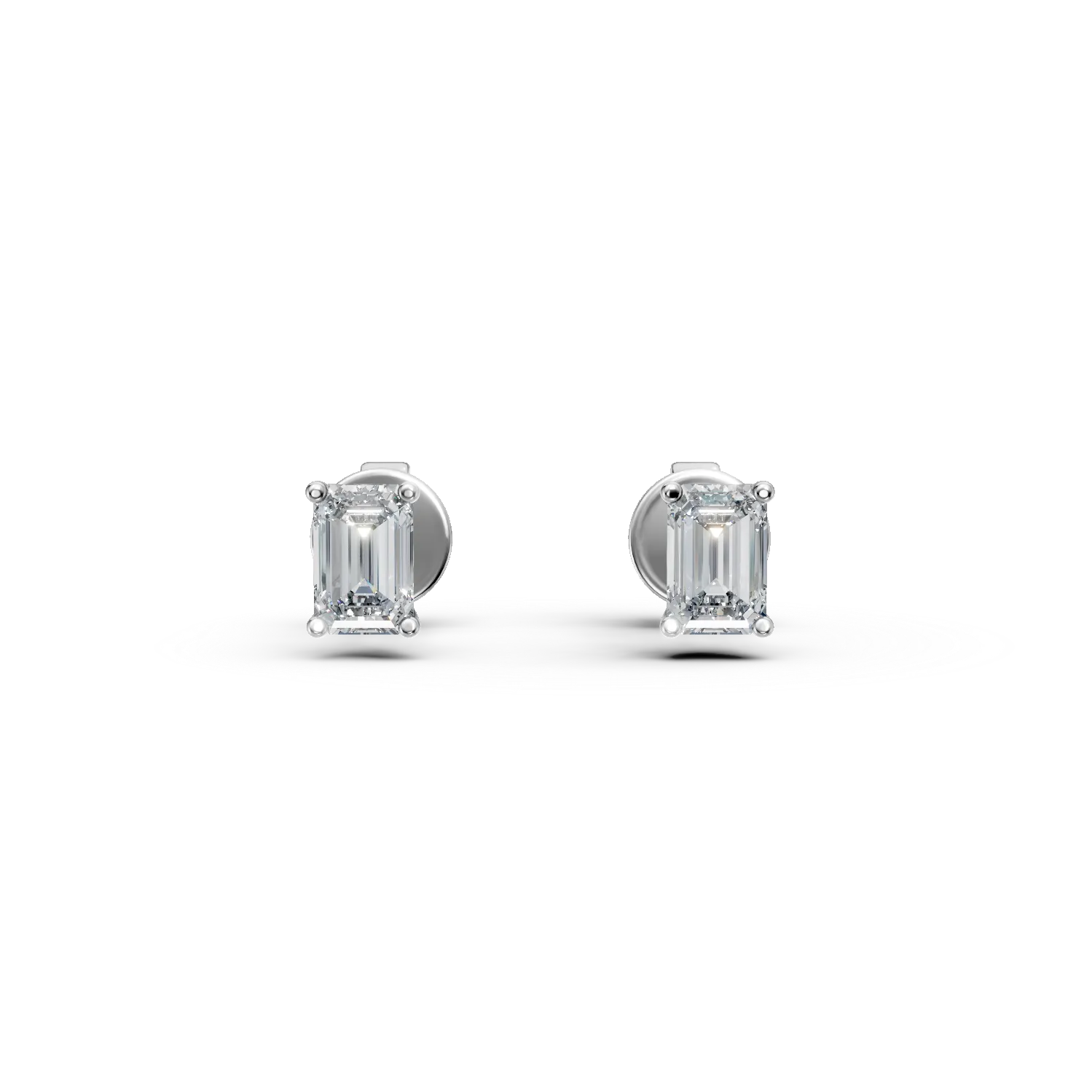 Cercei din aur alb cu diamante de 0.6ct create in laborator