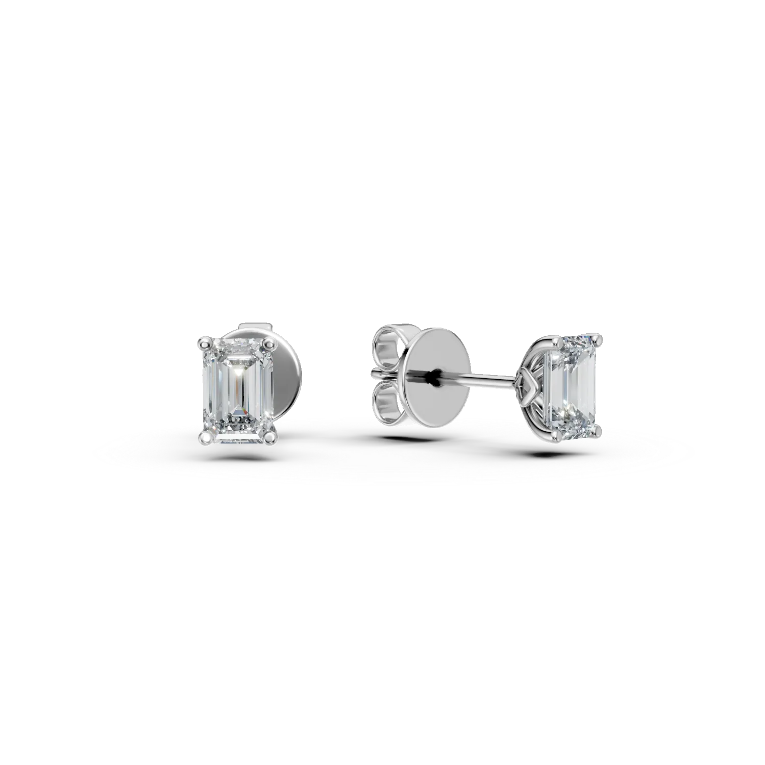 Cercei din aur alb cu diamante de 0.6ct create in laborator