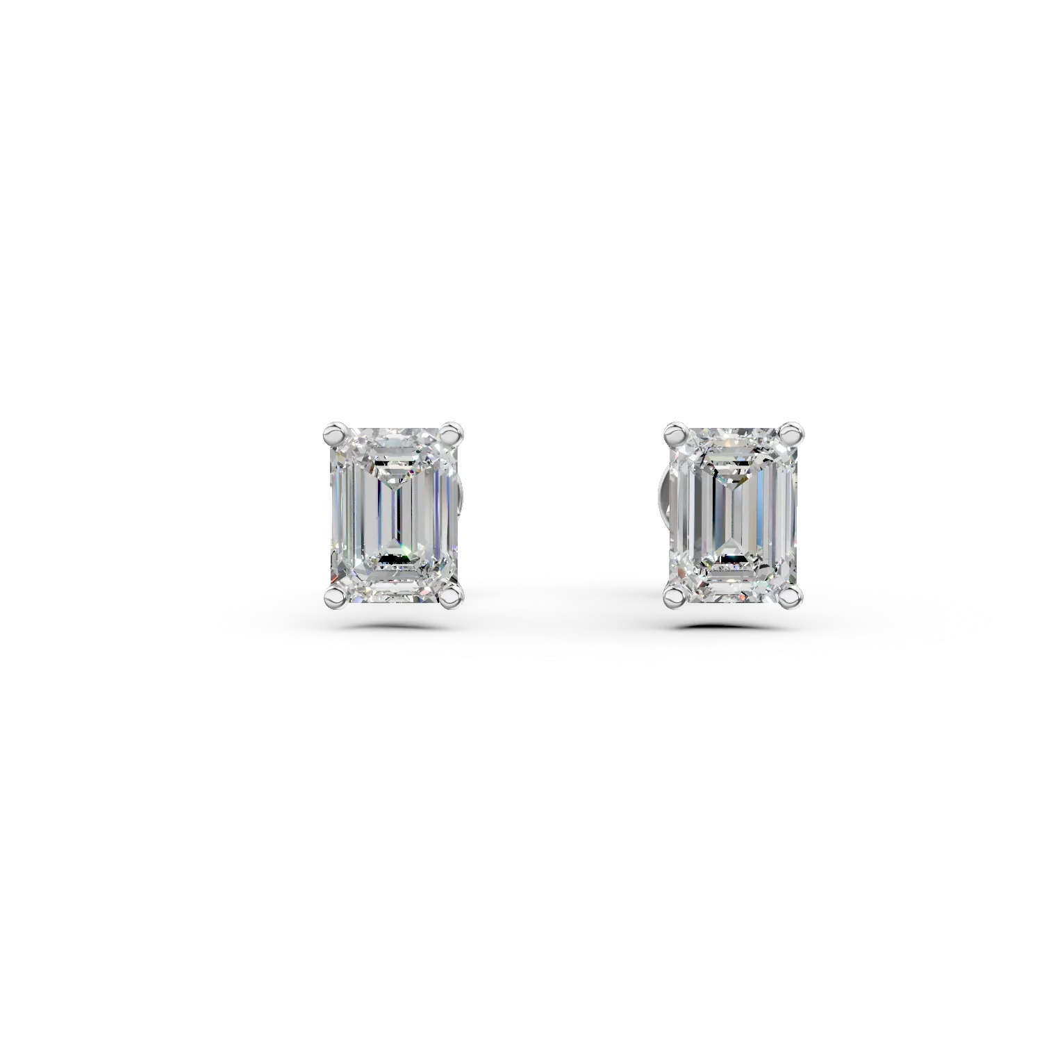 Cercei din aur alb cu diamante de 1ct create in laborator