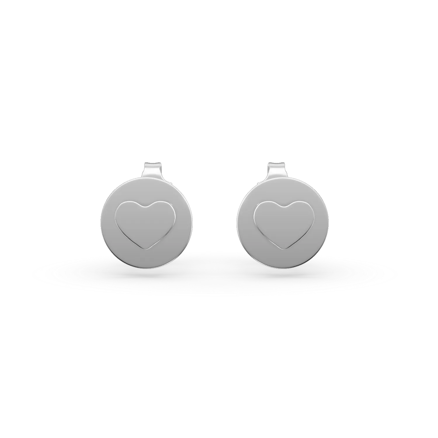 Cercei inima din aur alb