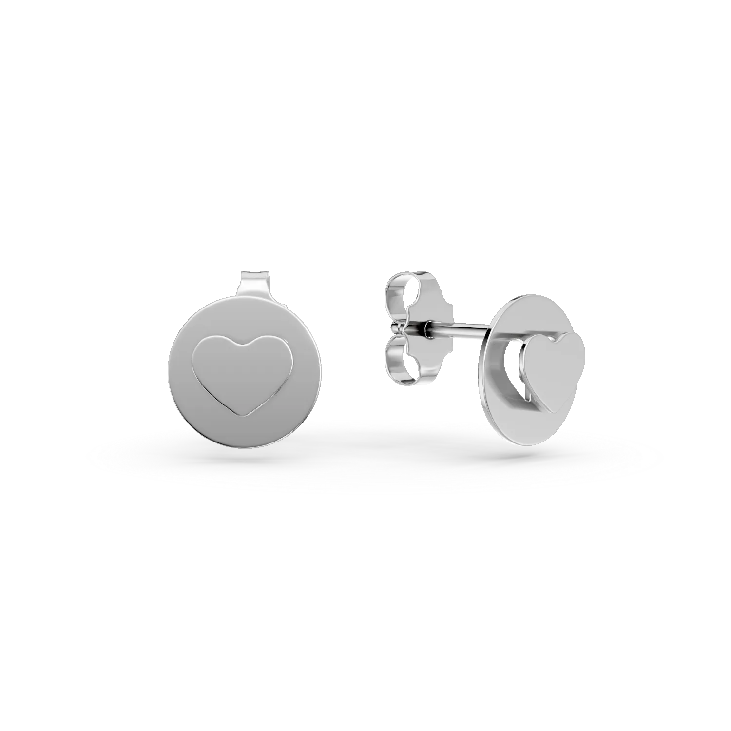 Cercei inima din aur alb