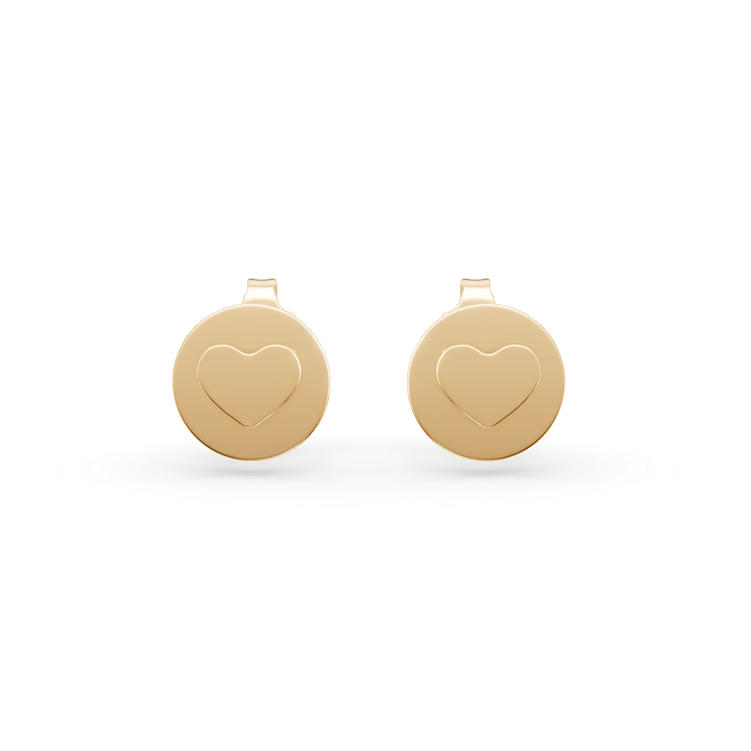 Cercei inima din aur galben