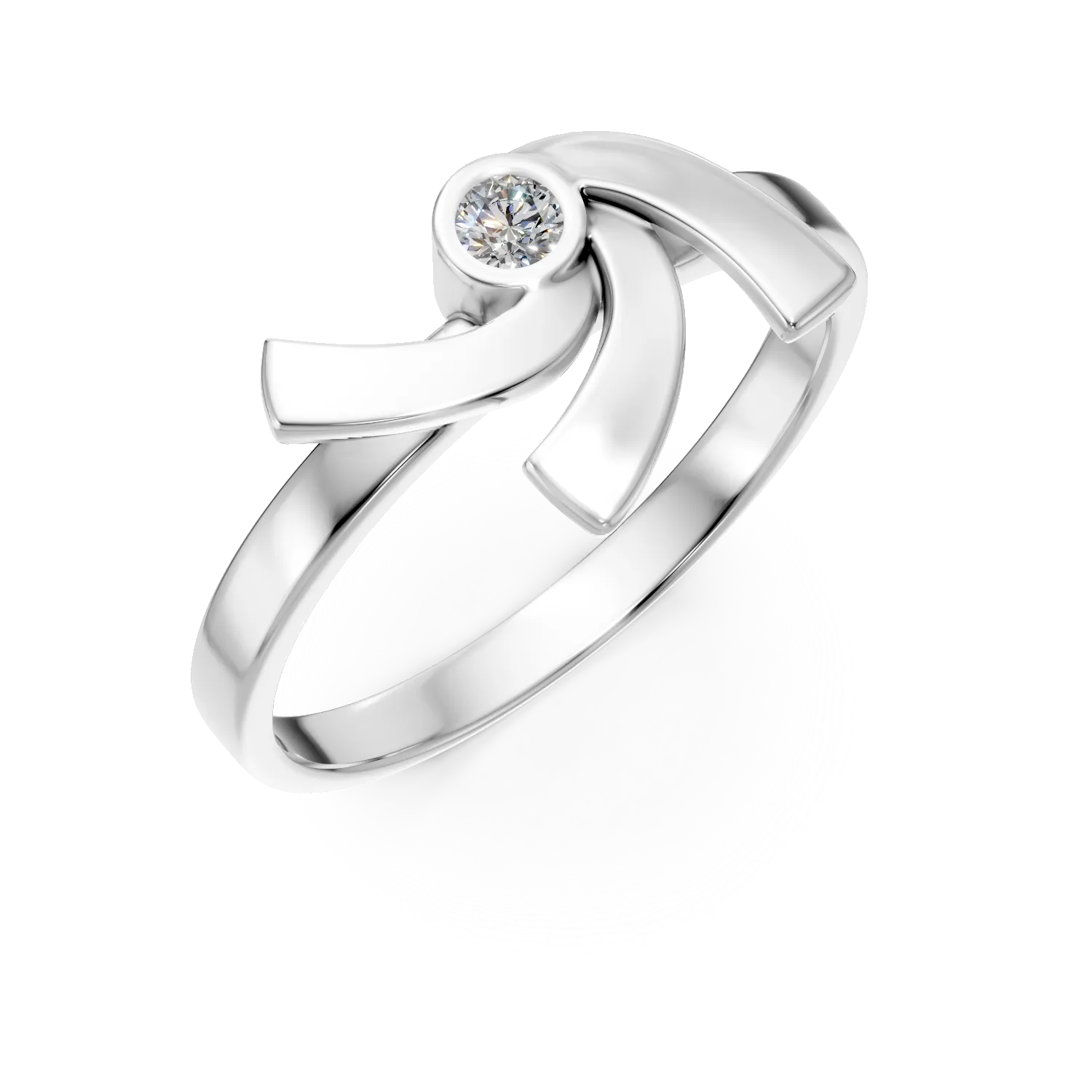 Inel DAAR in miscare din argint cu diamante de 0.05ct create in laborator