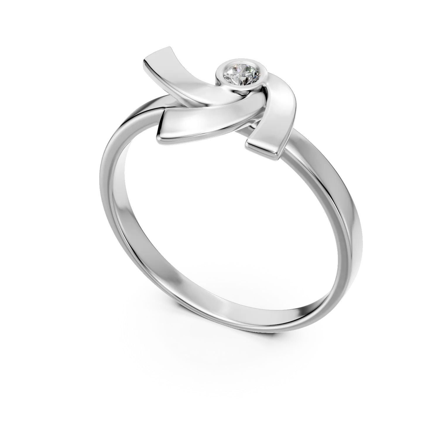 Inel DAAR in miscare din argint cu diamante de 0.05ct create in laborator