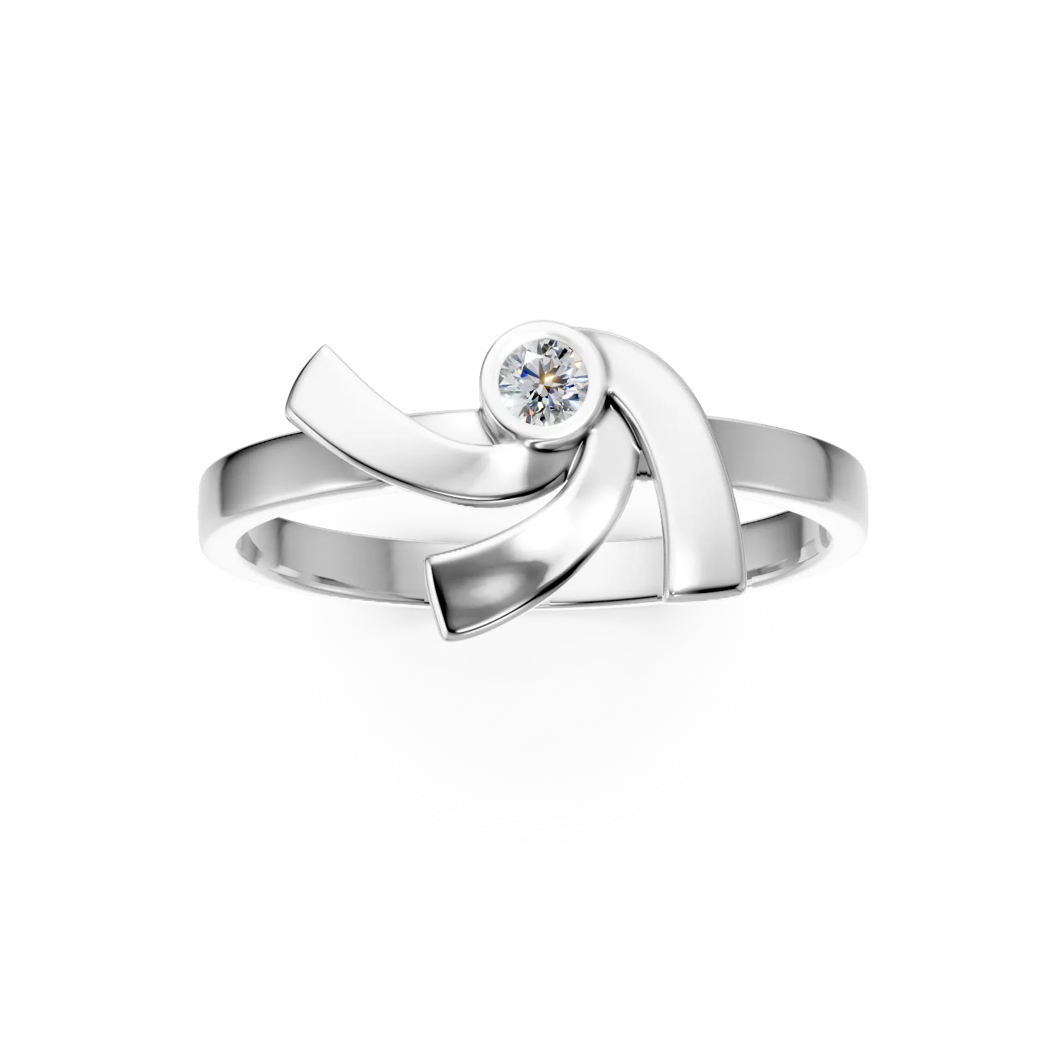 Inel DAAR in miscare din argint cu diamante de 0.05ct create in laborator