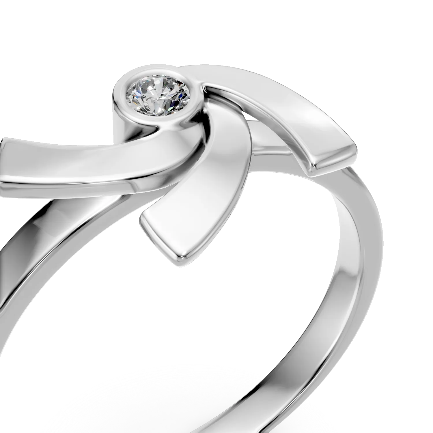 Inel DAAR in miscare din argint cu diamante de 0.05ct create in laborator