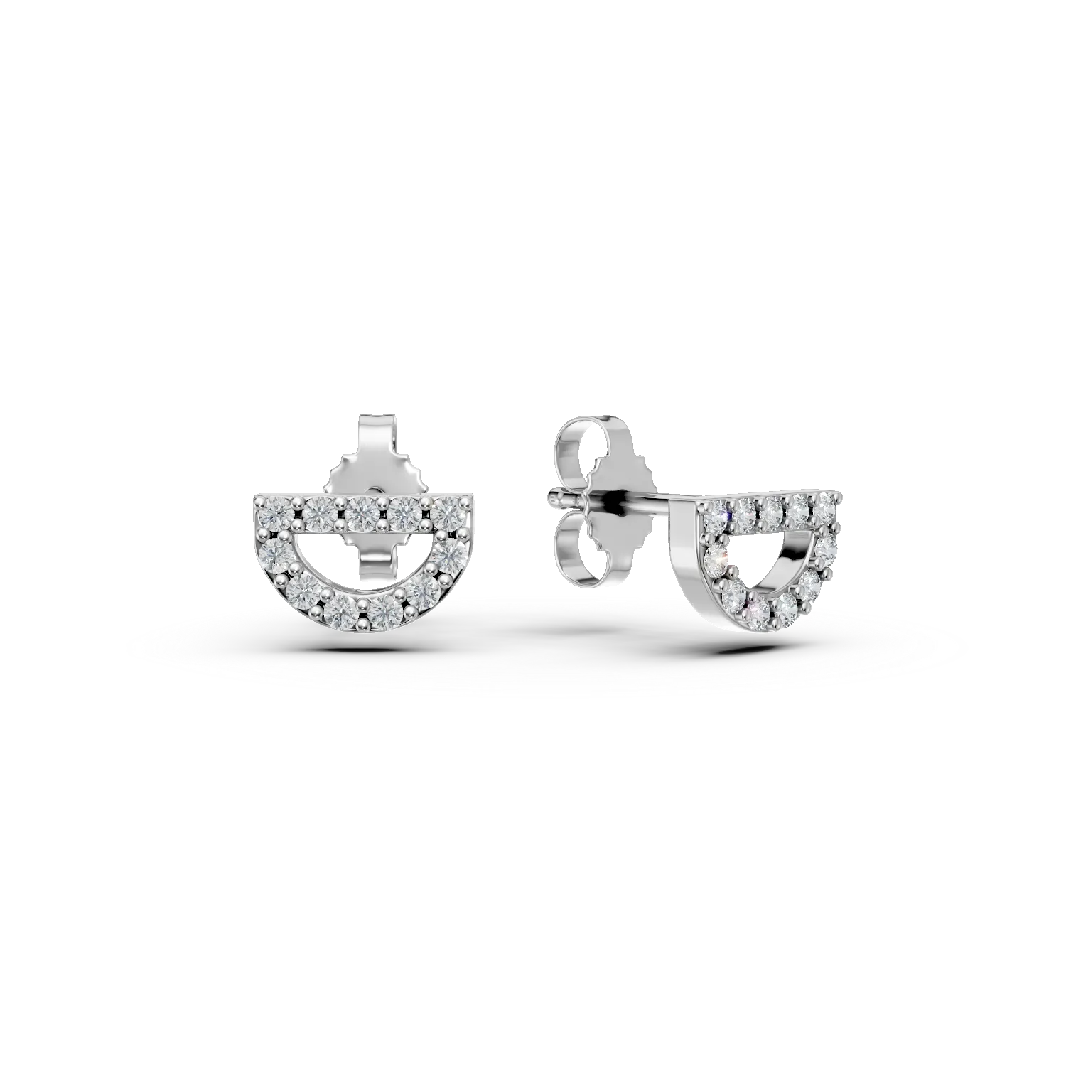 Cercei Double DAAR din argint cu diamante de 0.4ct create in laborator