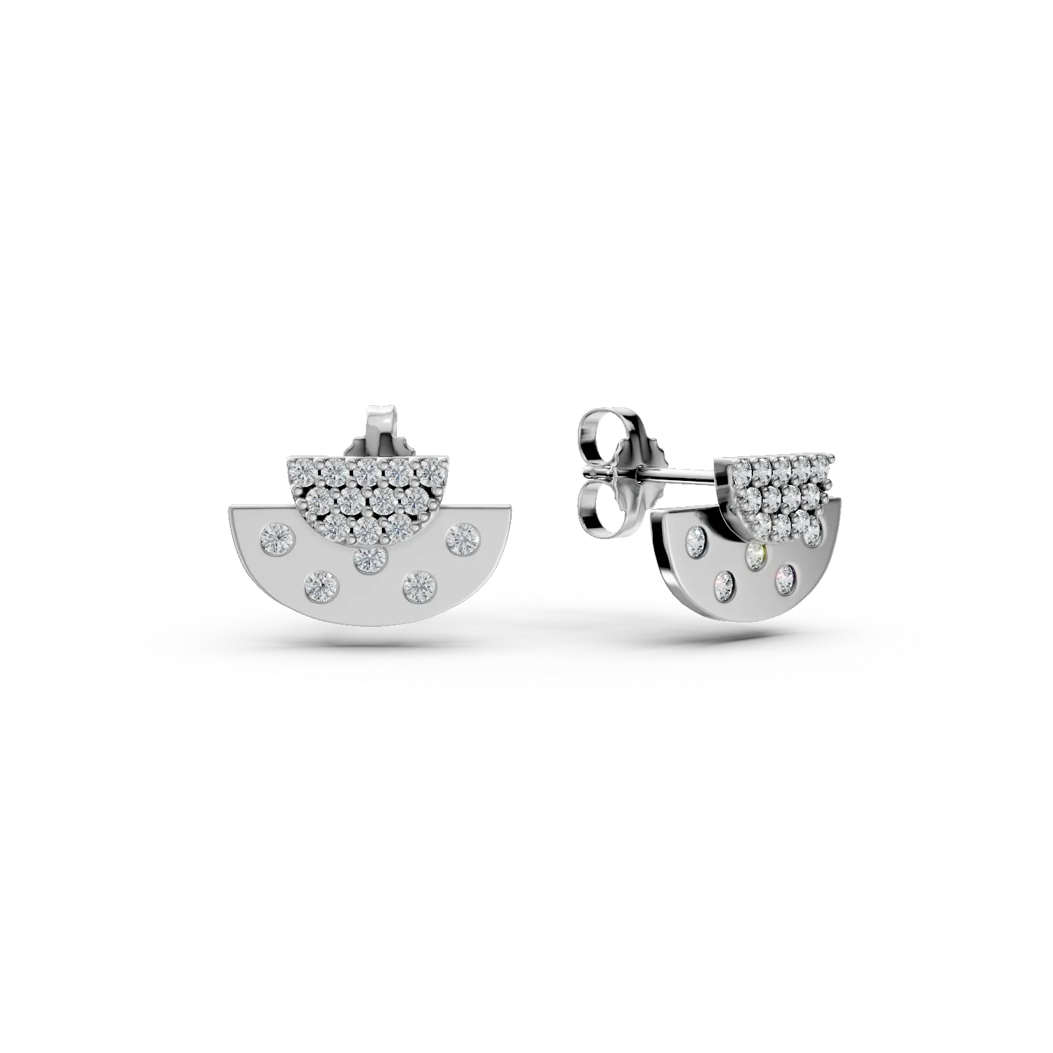 Cercei DAAR in semicerc din argint cu diamante de 0.25ct create in laborator