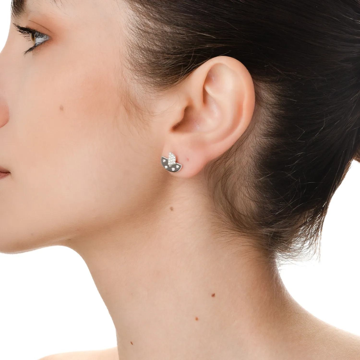Cercei DAAR in semicerc din argint cu diamante de 0.25ct create in laborator