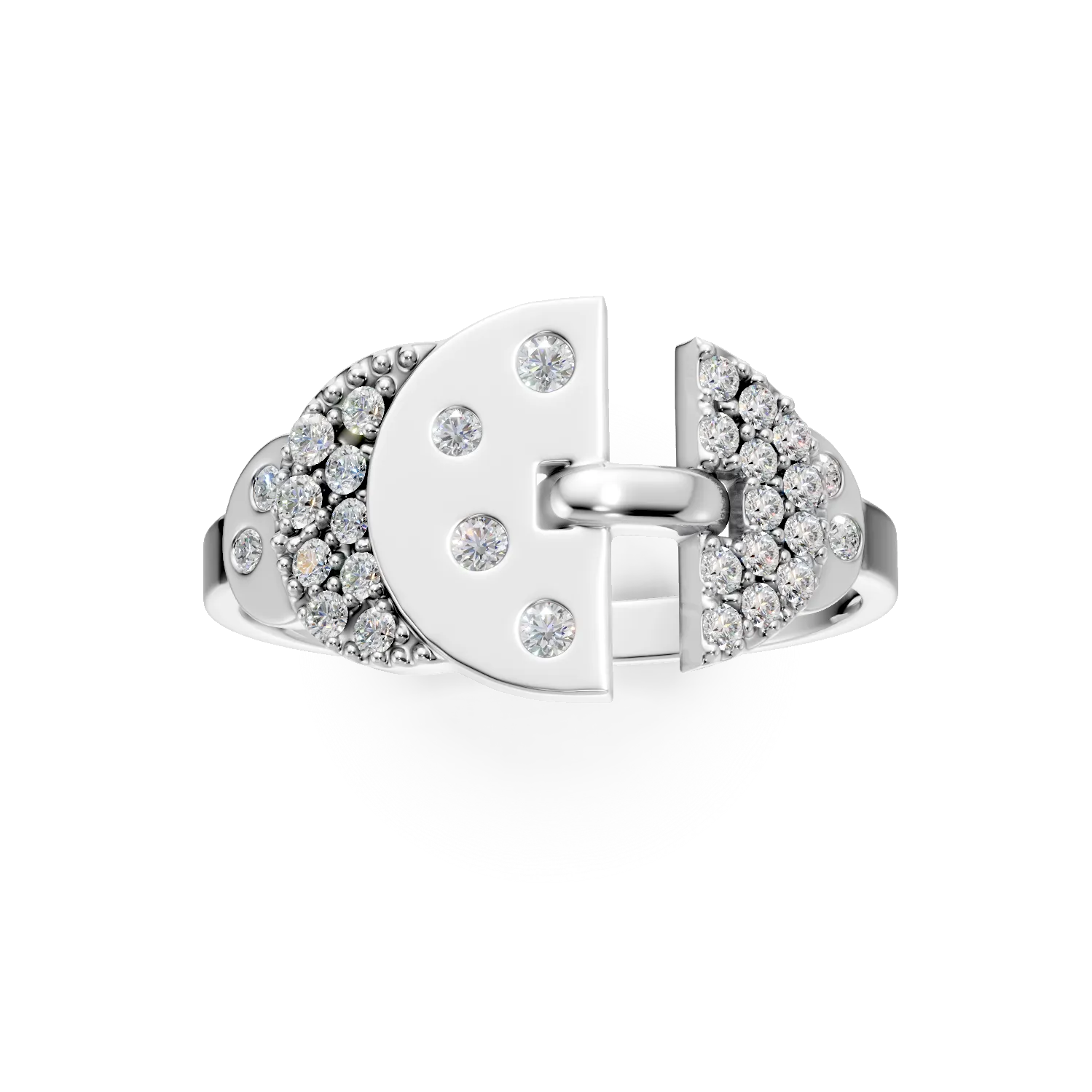 Inel DAAR in semicerc din argint cu diamante de 0.27ct create in laborator