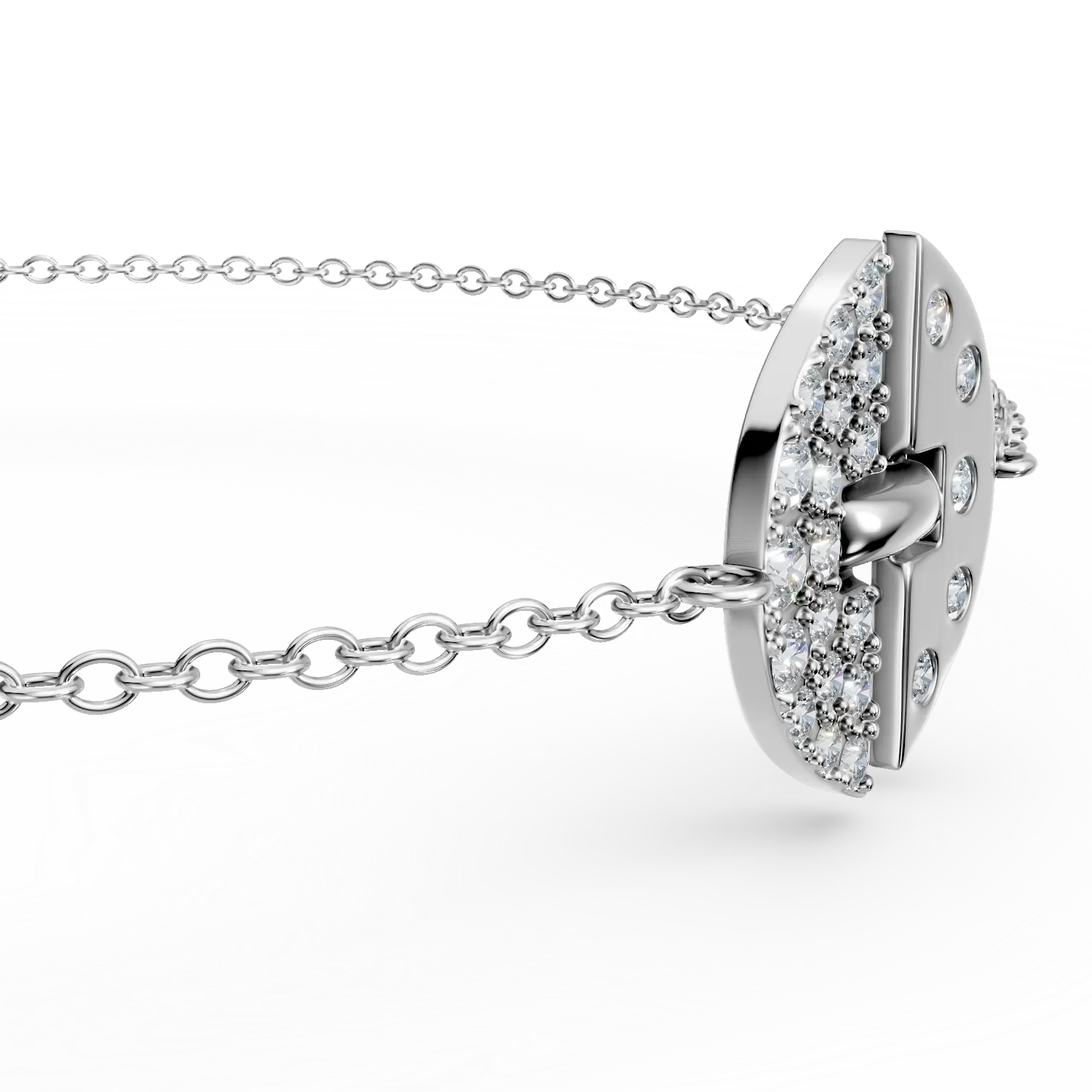 Bratara DAAR in semicerc din argint cu diamante de 0.21ct create in laborator