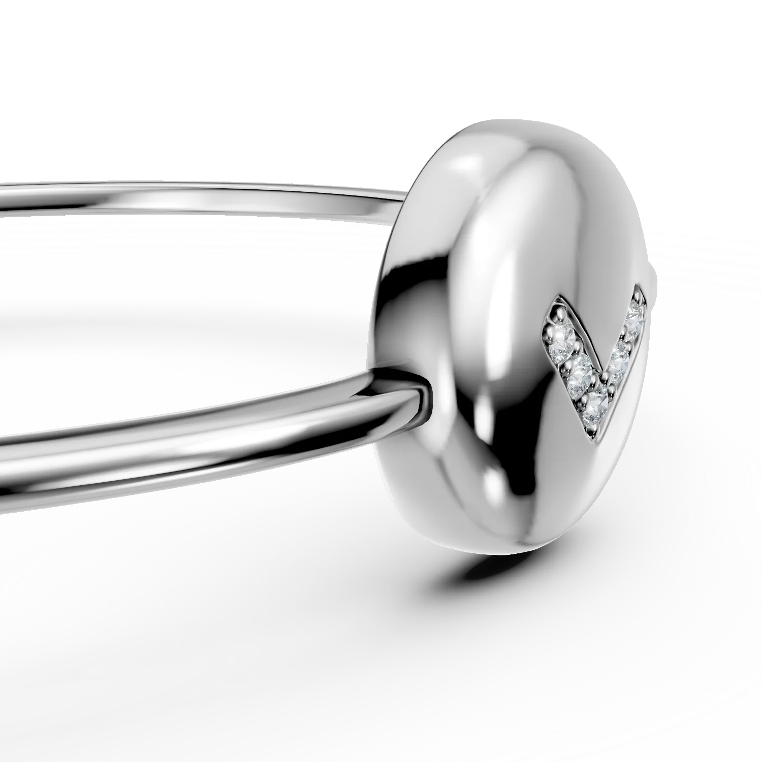 Bratara Smile or Frown fixa din argint cu diamante de 0.08ct create in laborator