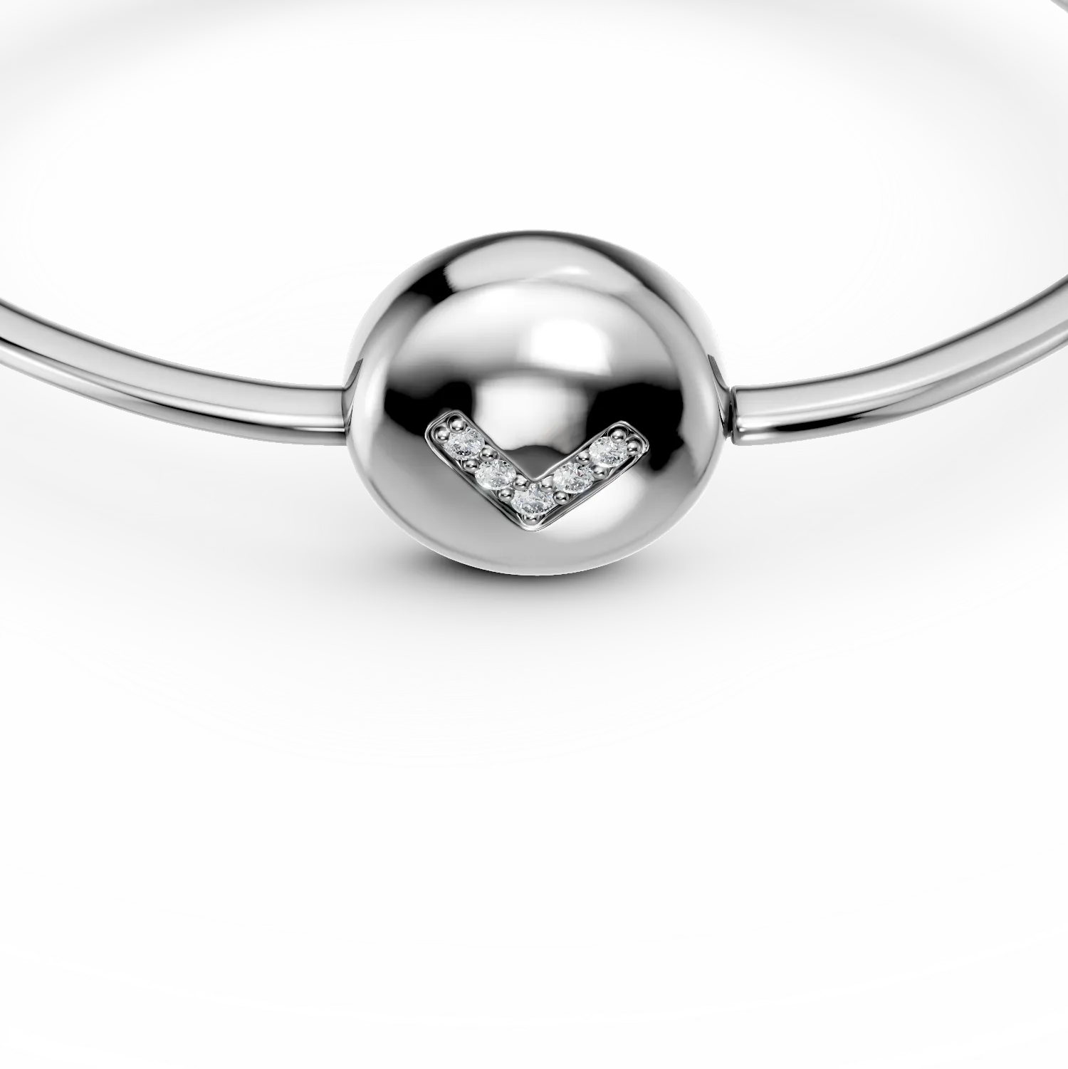 Bratara Smile or Frown fixa din argint cu diamante de 0.08ct create in laborator