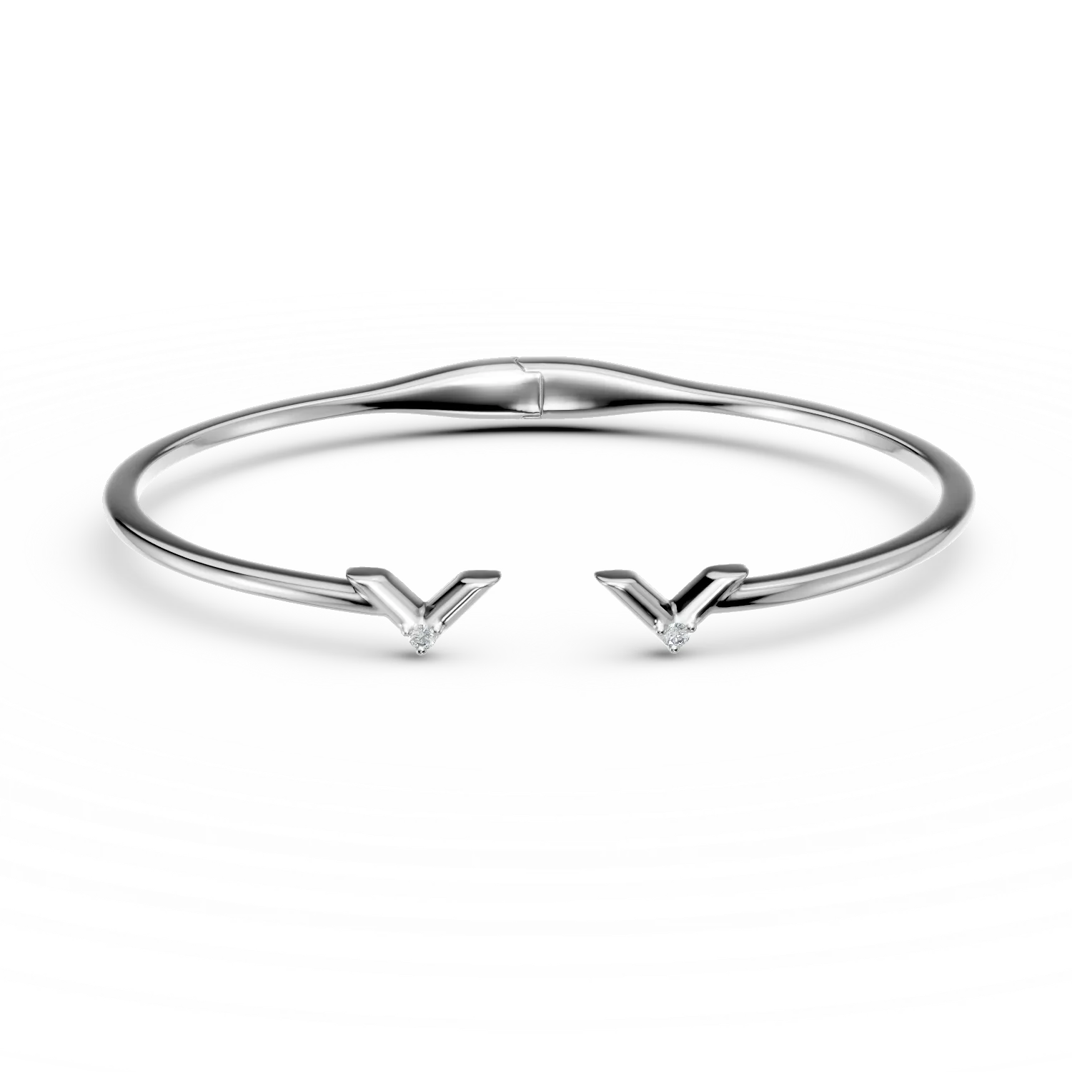 Bratara fixa deschisa Eyes on me din argint cu diamante de 0.05ct create in laborator