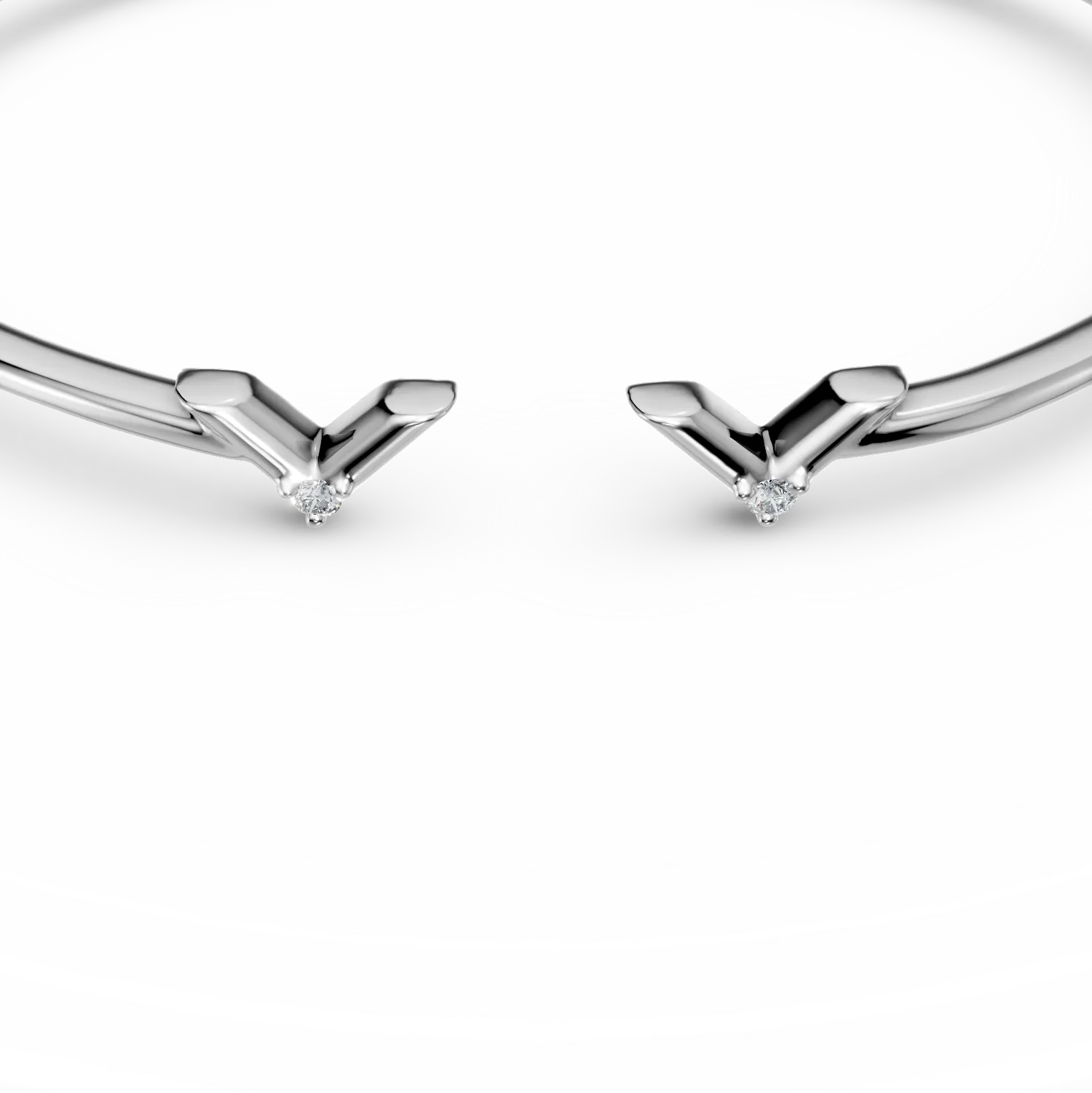Bratara fixa deschisa Eyes on me din argint cu diamante de 0.05ct create in laborator