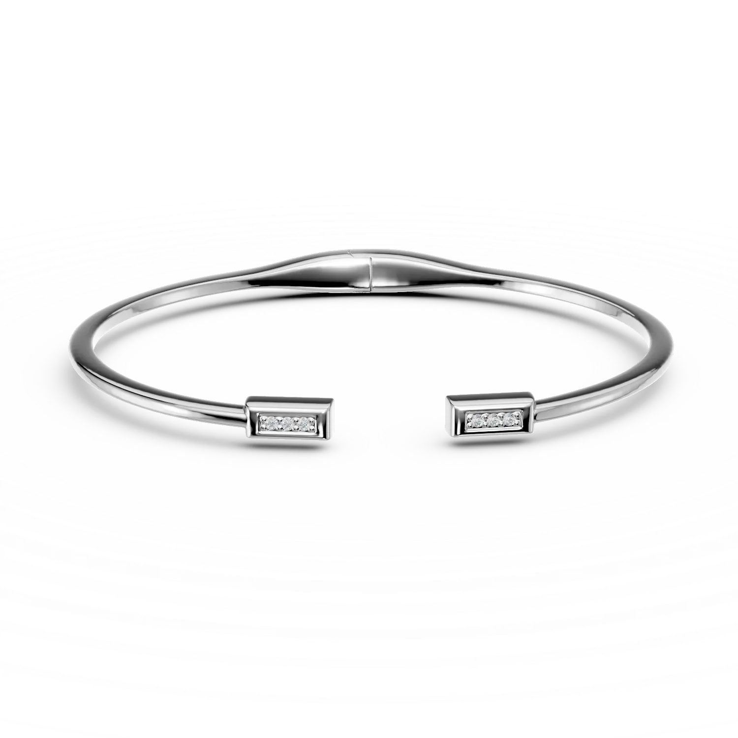 Bratara fixa deschisa Talk to me din argint cu diamante de 0.09ct create in laborator