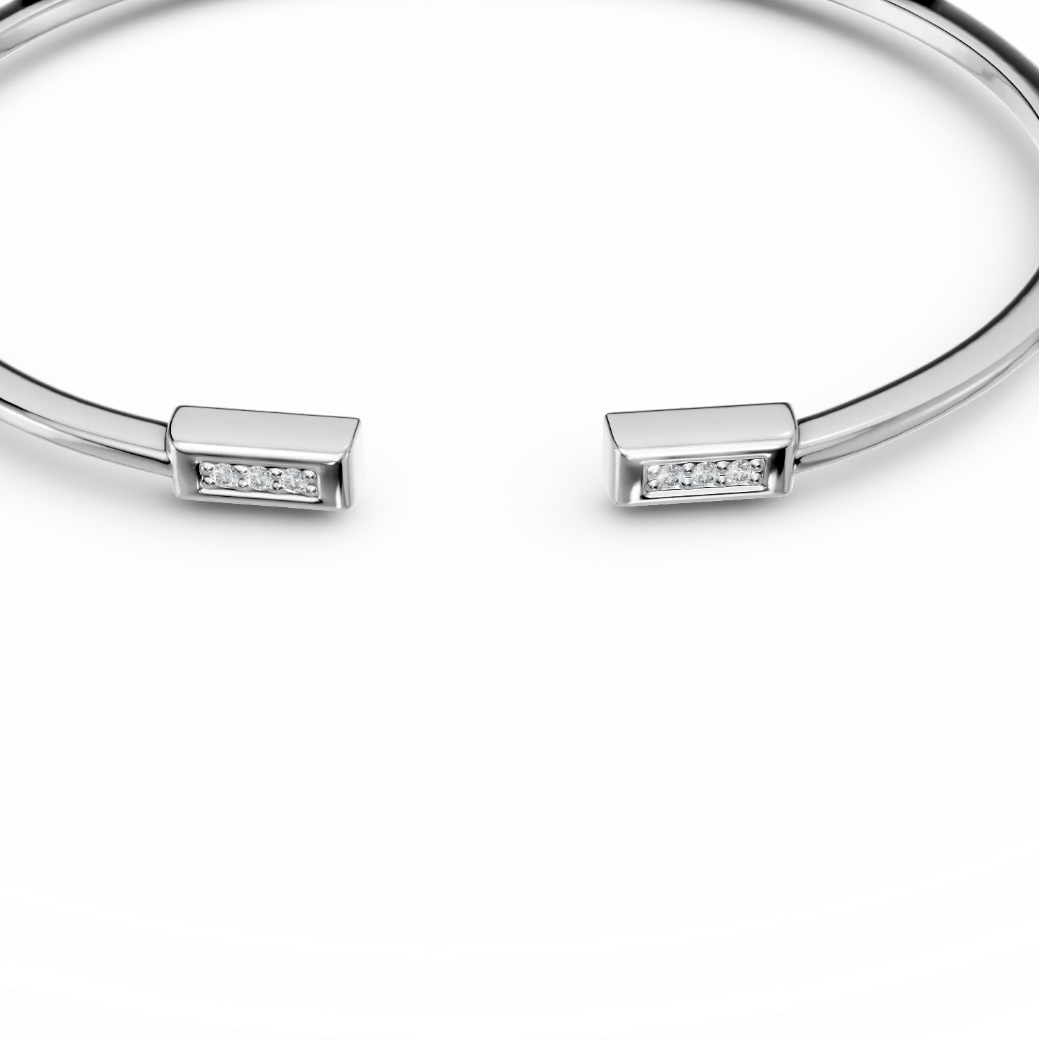 Bratara fixa deschisa Talk to me din argint cu diamante de 0.09ct create in laborator
