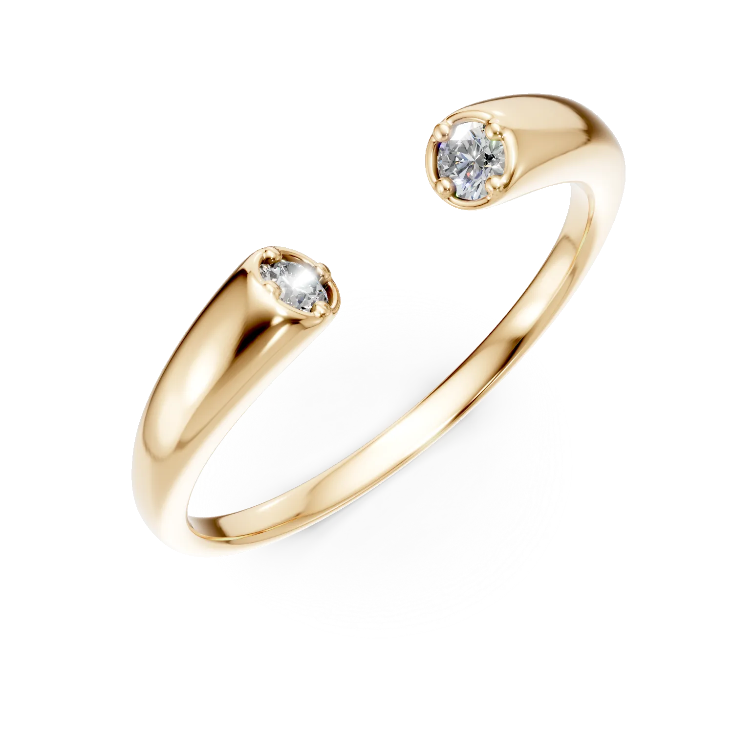 Inel minimalist deschis din aur galben cu zirconii Apparel & Accessories > Jewelry > Rings DAAR 2 Inel minimalist deschis din aur galben cu zirconii Apparel & Accessories > Jewelry > Rings DAAR 2