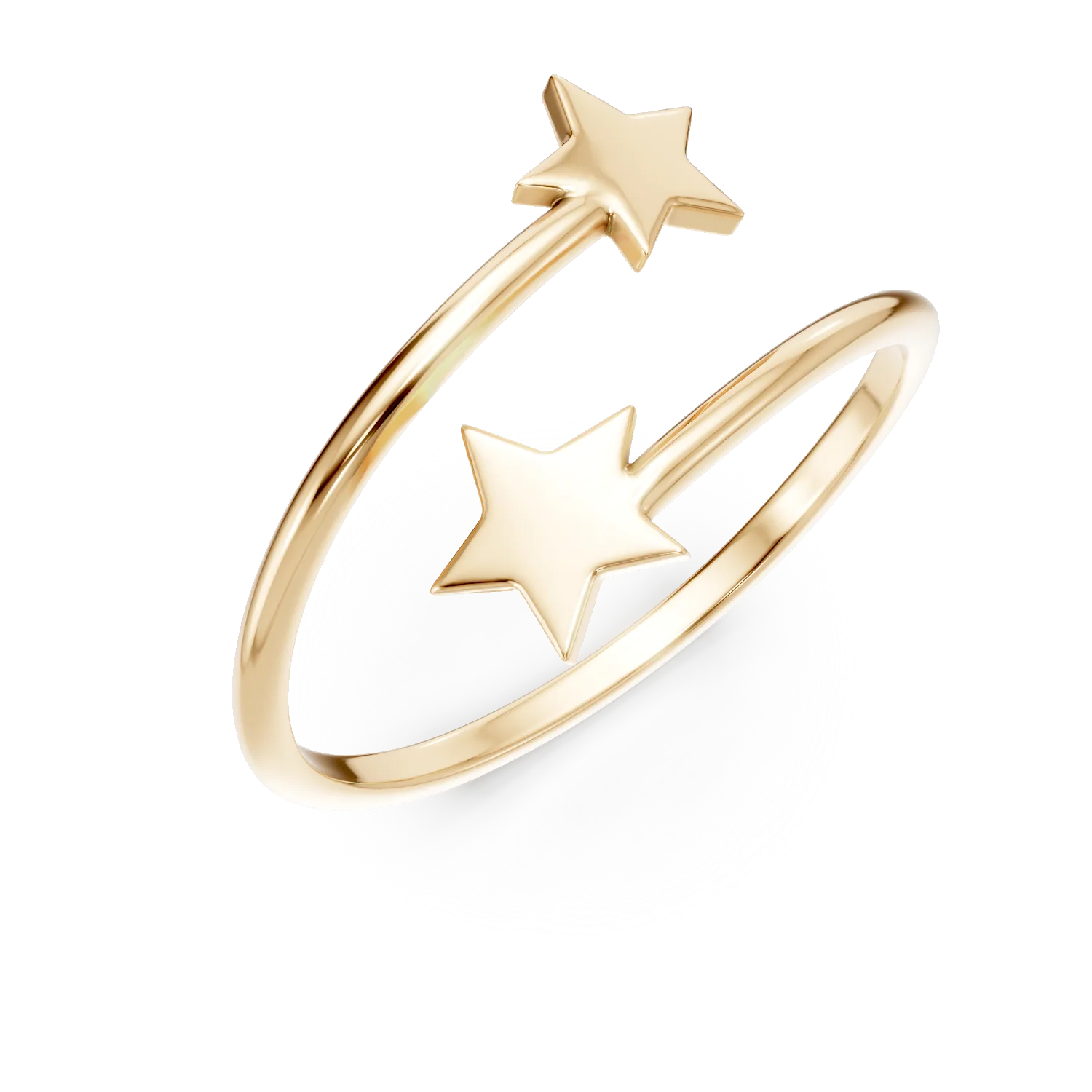 Inel deschis cu stelute din aur galben