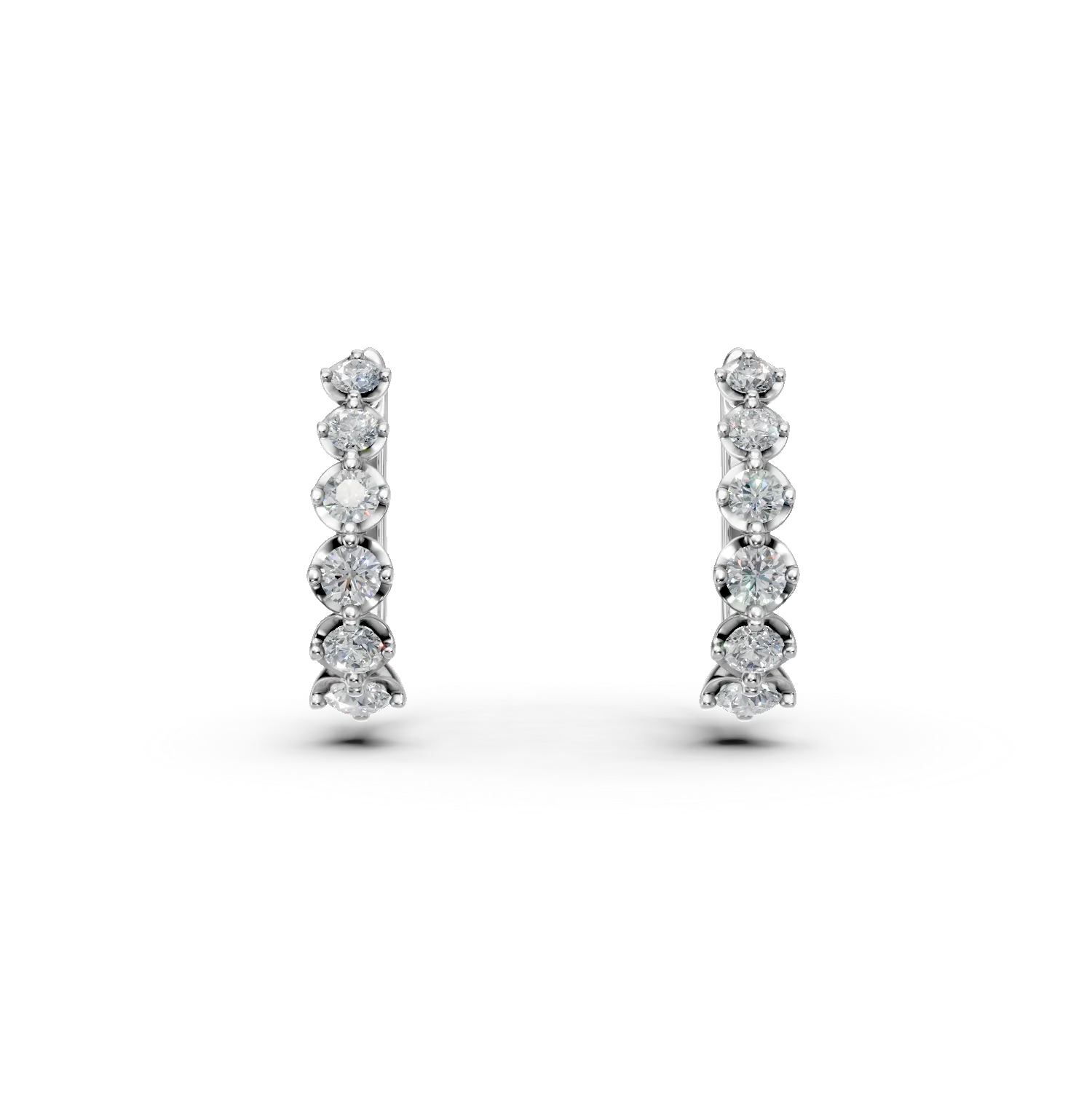 Cercei hoop din aur alb cu diamante de 0.5ct create in laborator