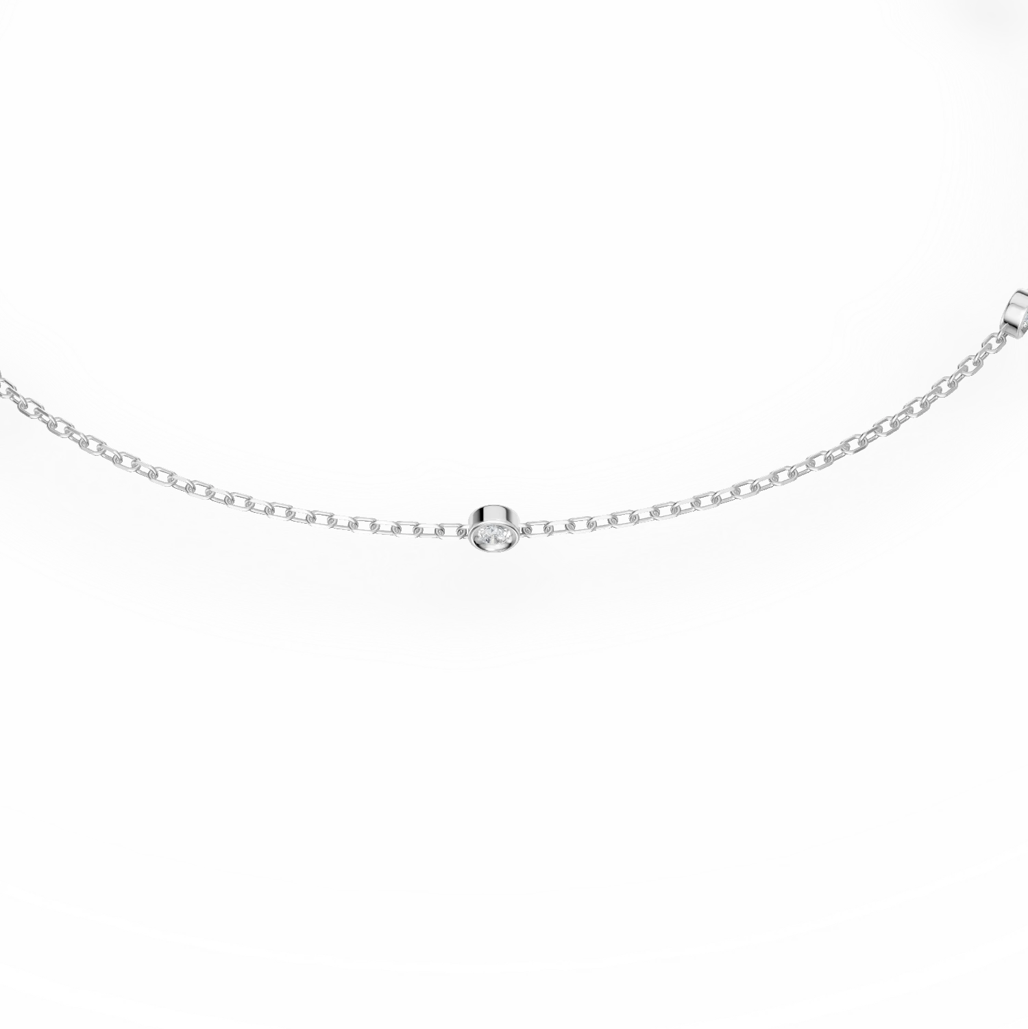 Bratara cu pandantive din aur alb cu diamante de 0.04ct create in laborator