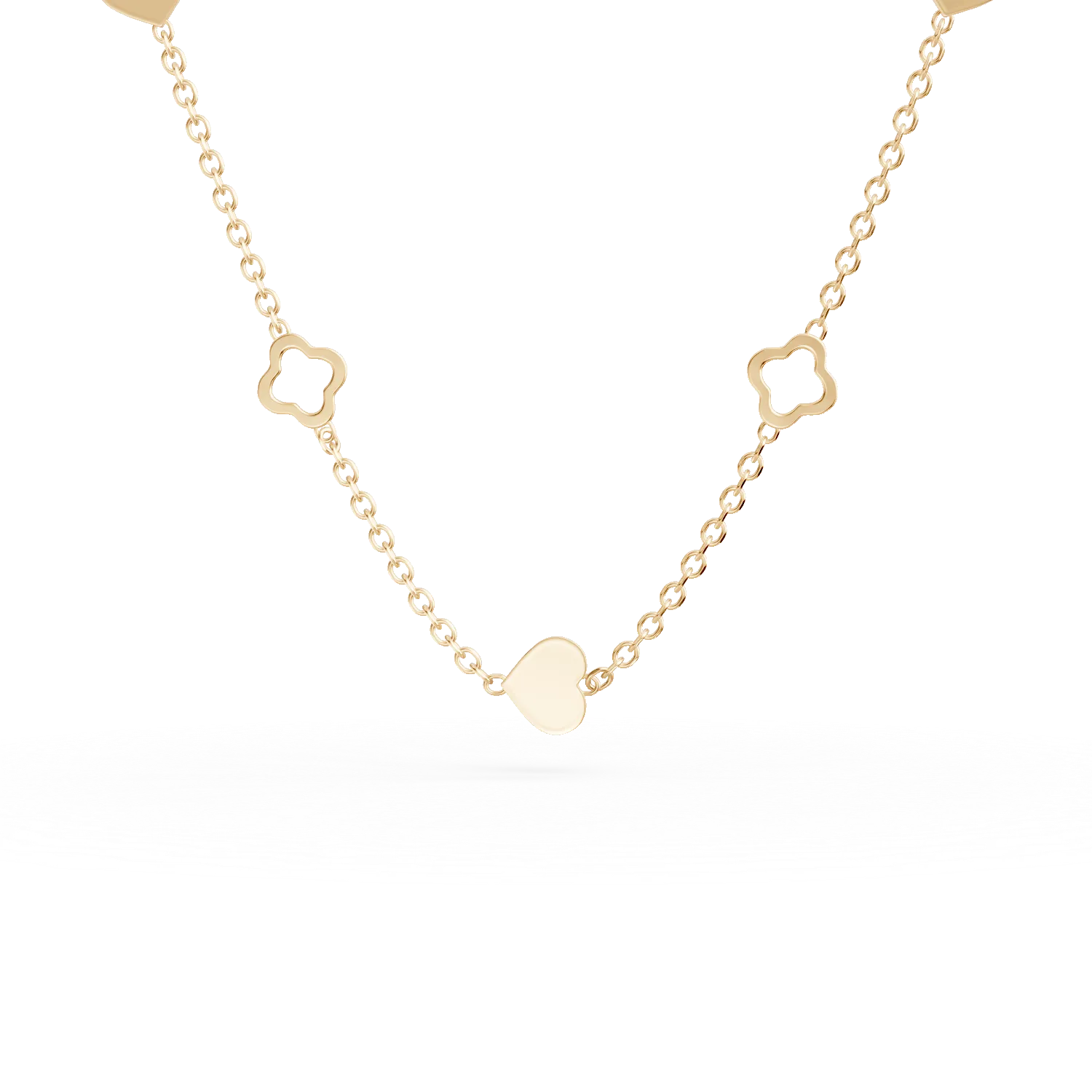 Lant cu pandantive din aur galben si zirconii