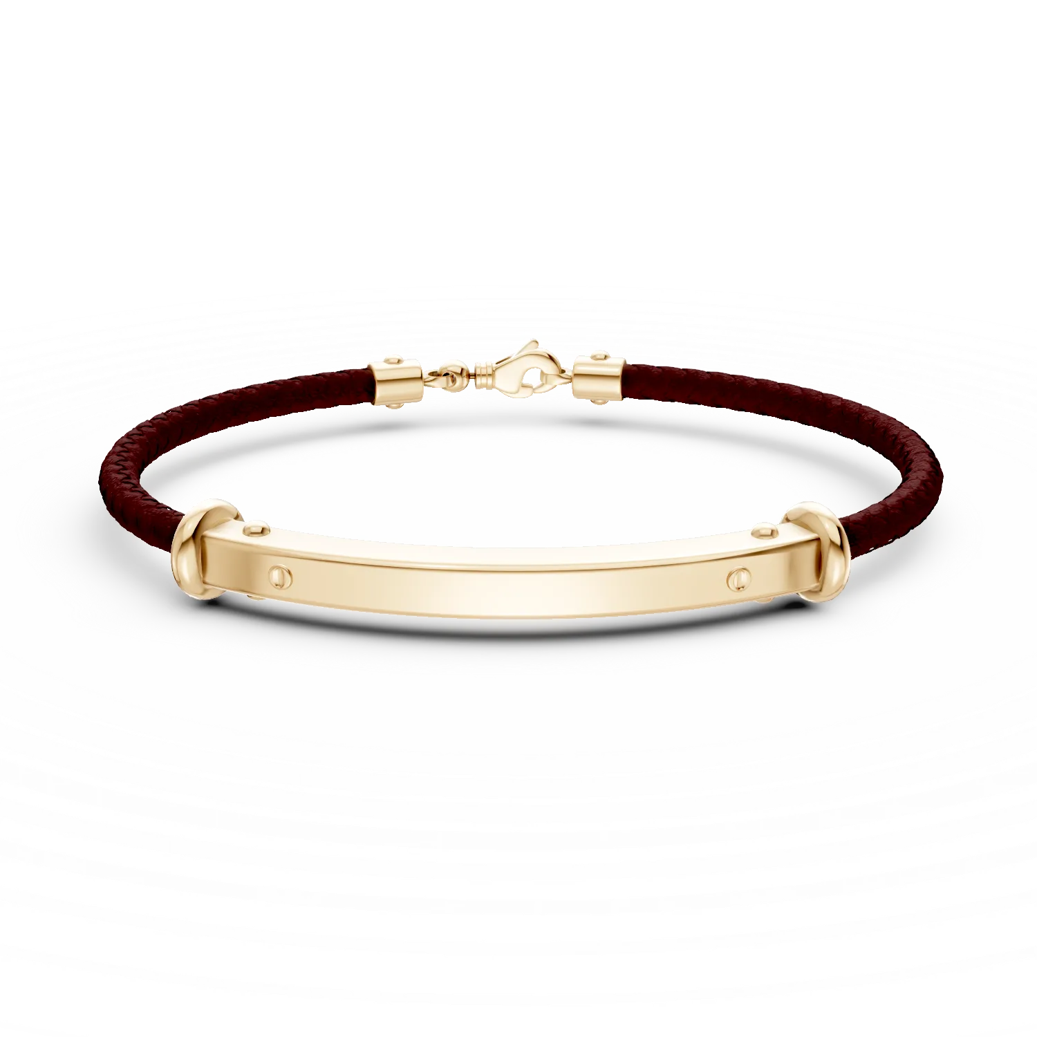 Bratara din aur galben si piele