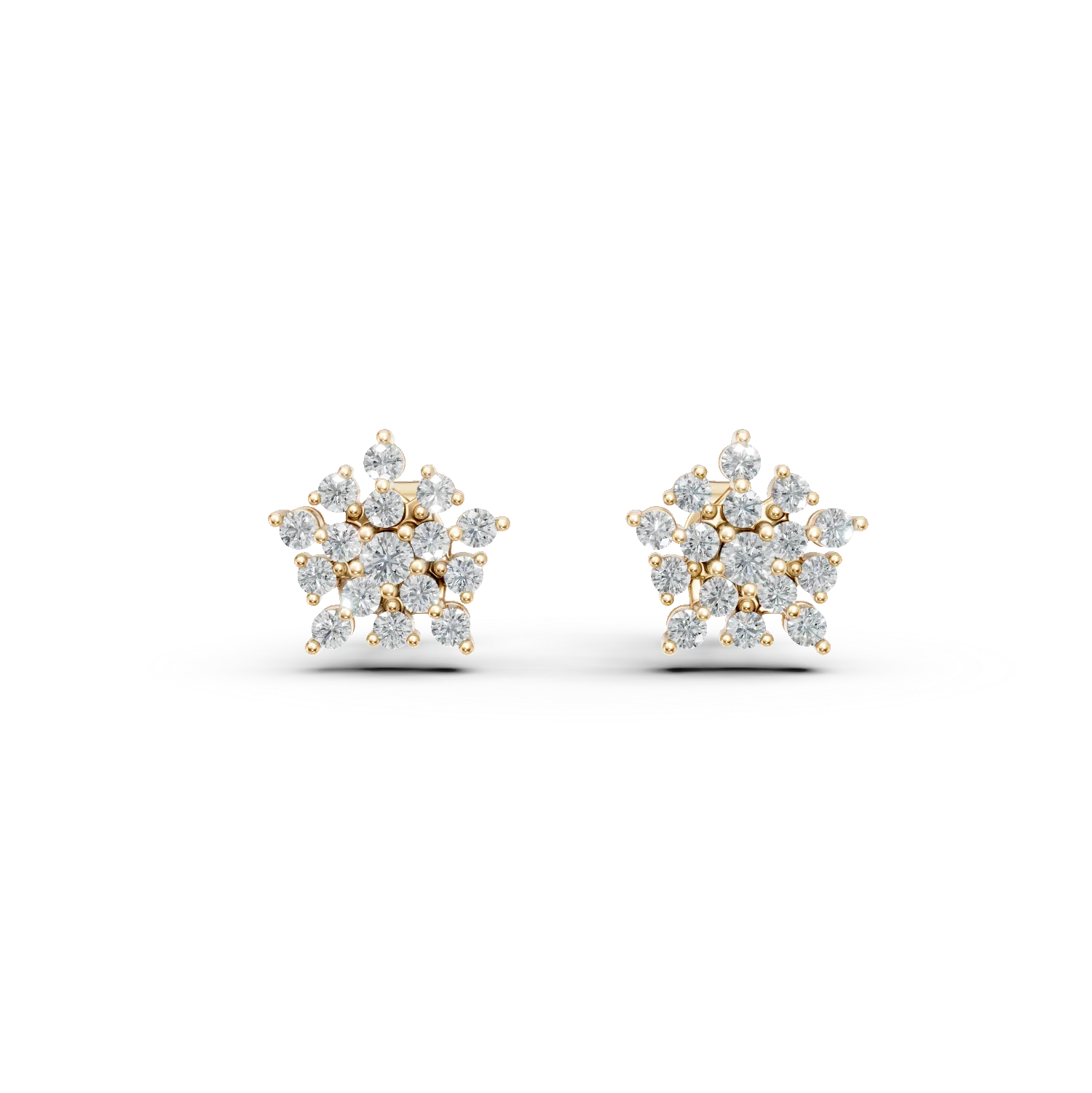 Cercei cu surub din aur galben cu diamante de 0.6ct create in laborator