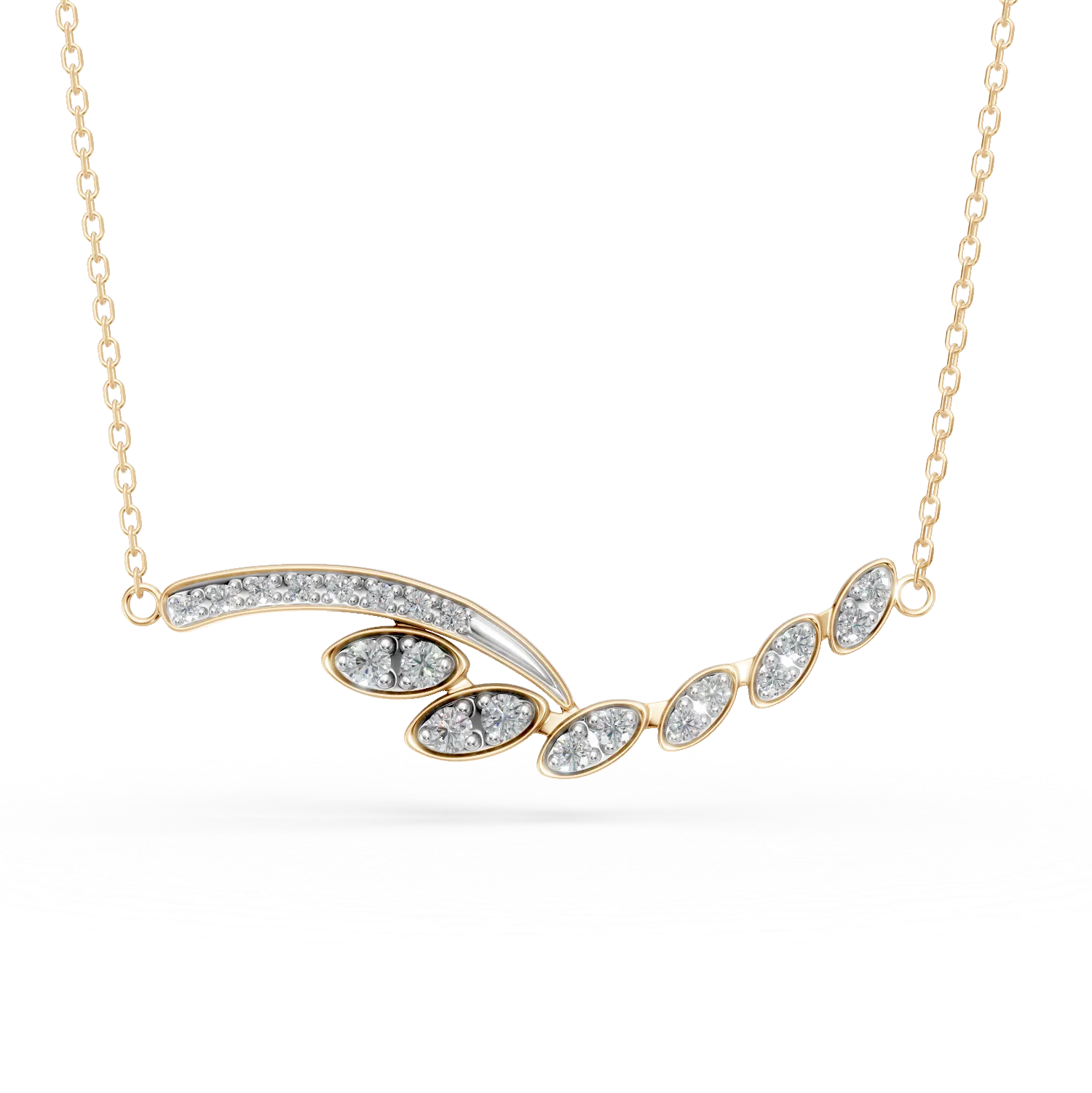 Colier minimalist din aur galben cu diamante de 0.3ct create in laborator