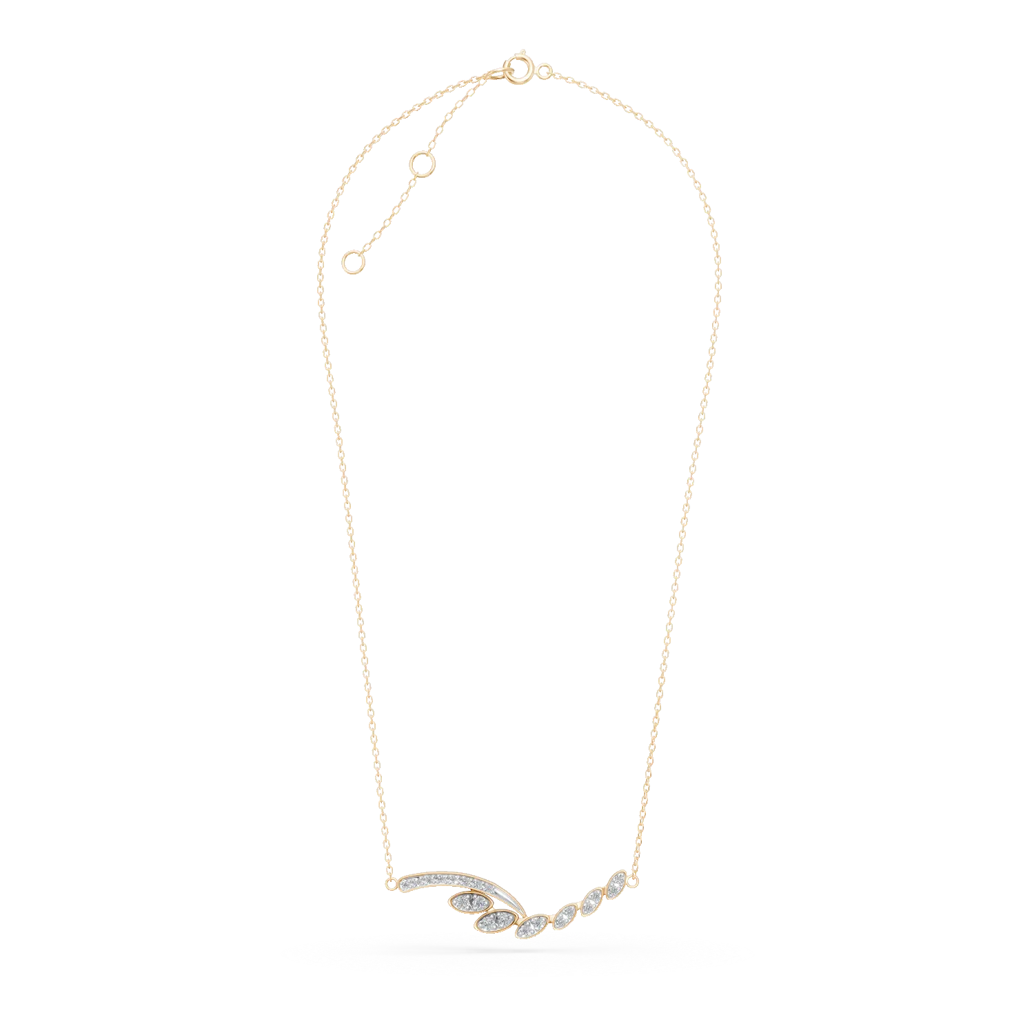 Colier minimalist din aur galben cu diamante de 0.3ct create in laborator