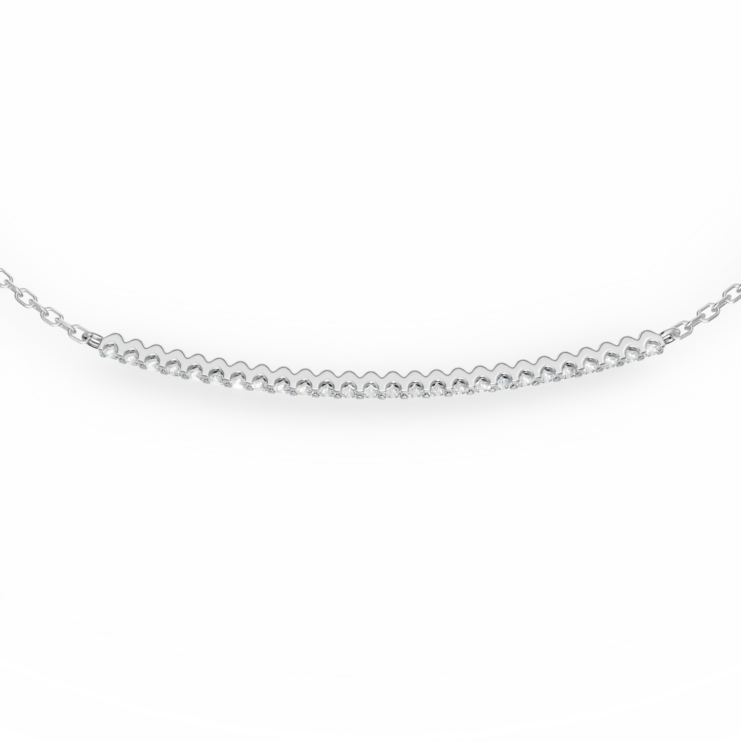 Bratara minimalista din aur alb cu diamante de 0.2ct create in laborator