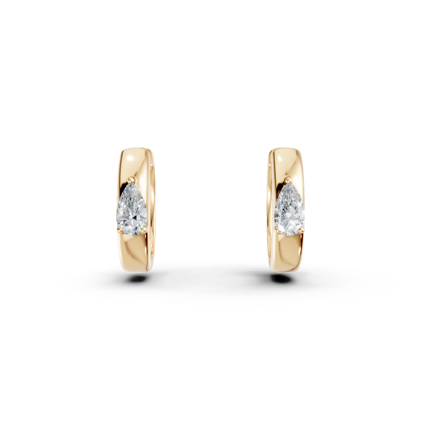 Cercei din aur galben cu diamante de 0.6ct create in laborator