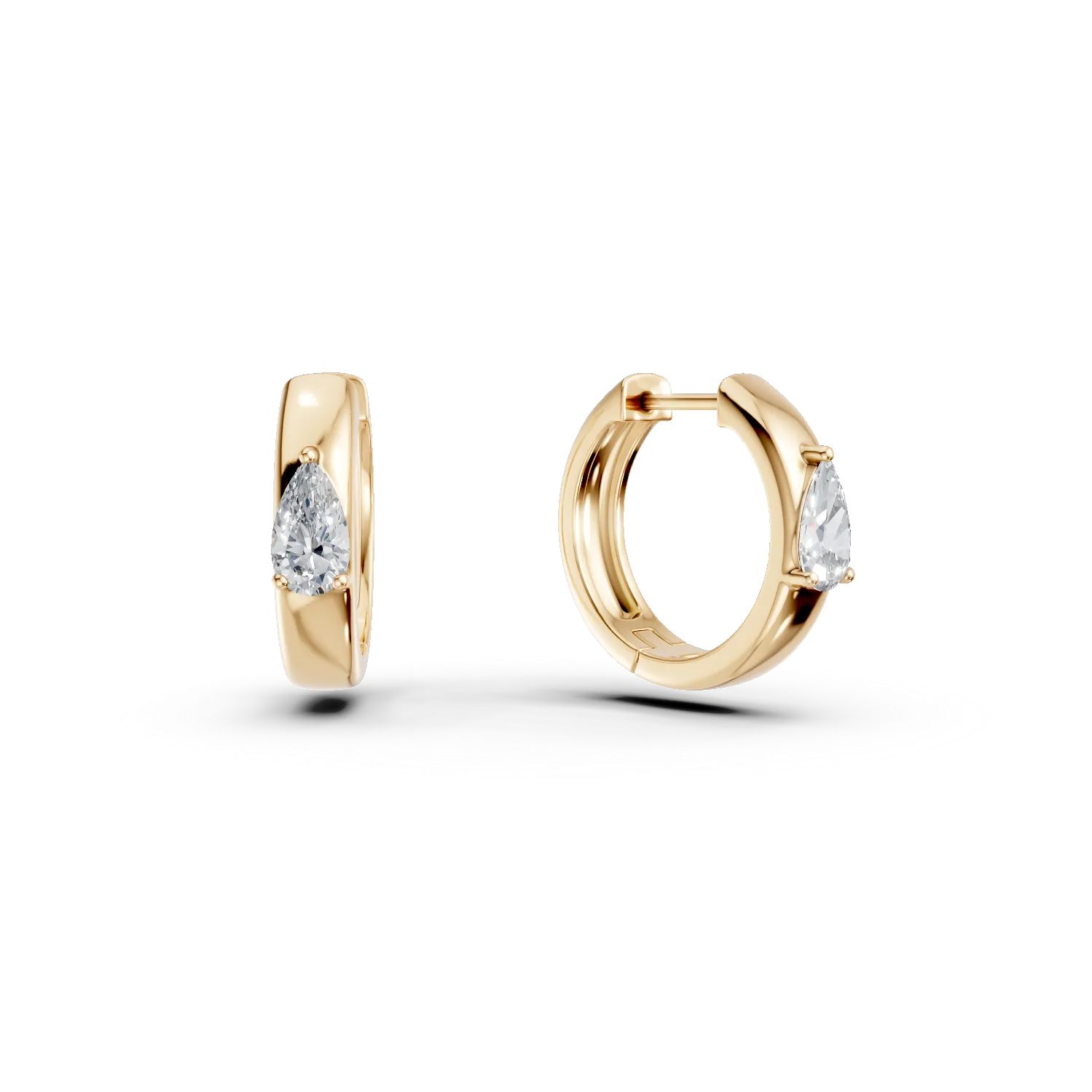 Cercei din aur galben cu diamante de 0.6ct create in laborator