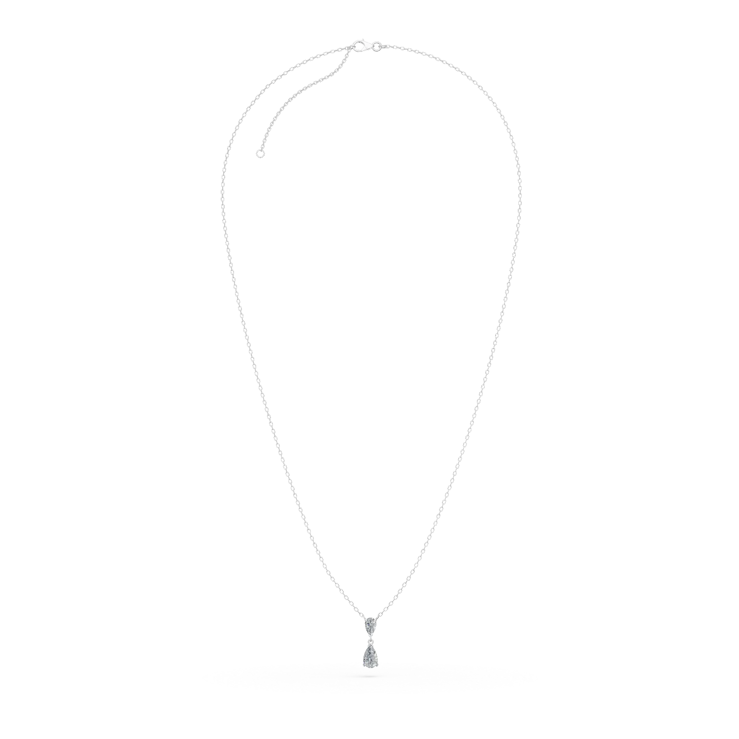 Lant cu pandantiv din aur alb cu diamante de 1.1ct create in laborator
