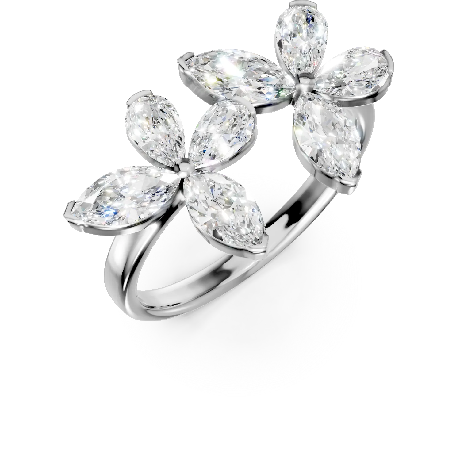 Inel din aur alb cu diamante de 1.01ct create in laborator