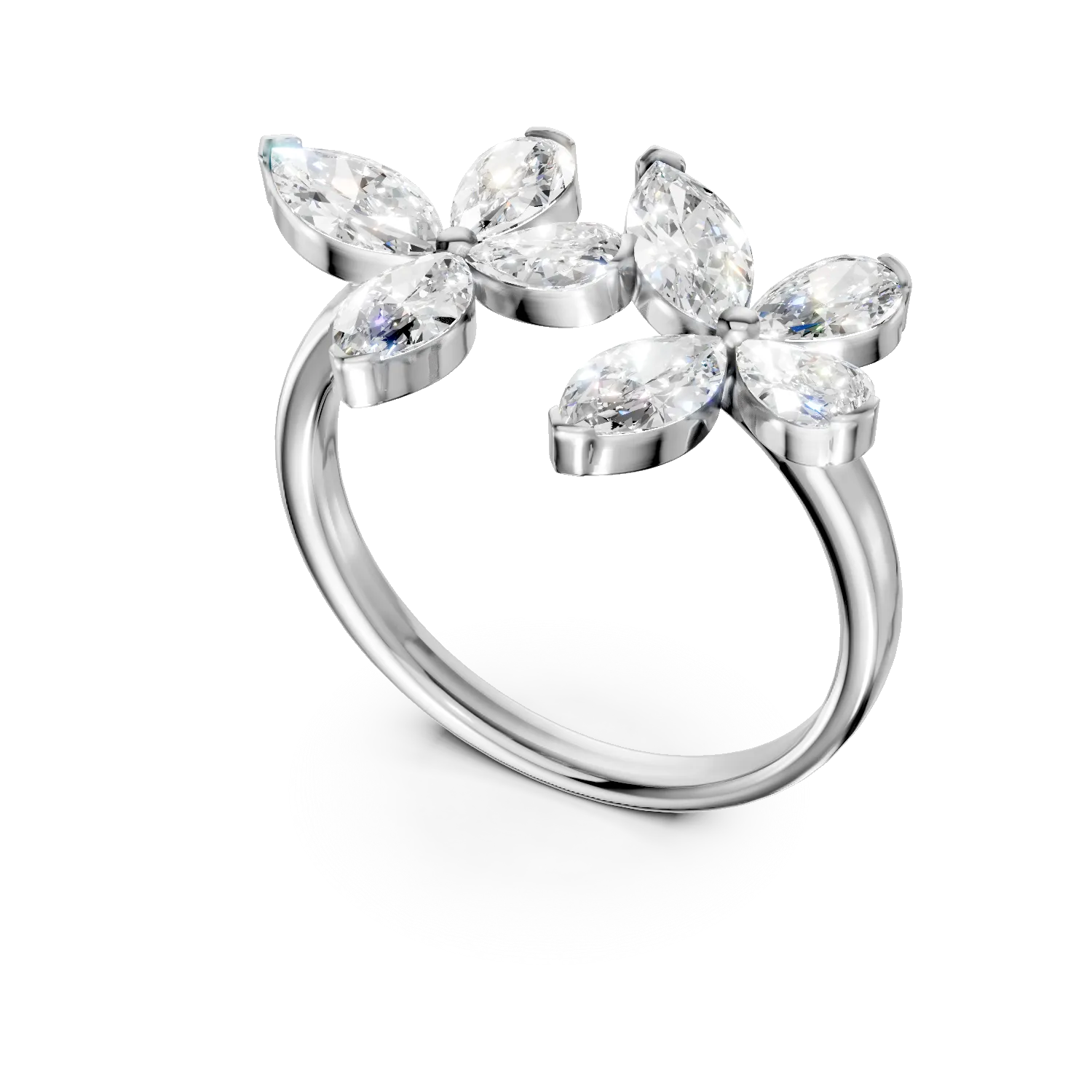 Inel din aur alb cu diamante de 1.01ct create in laborator