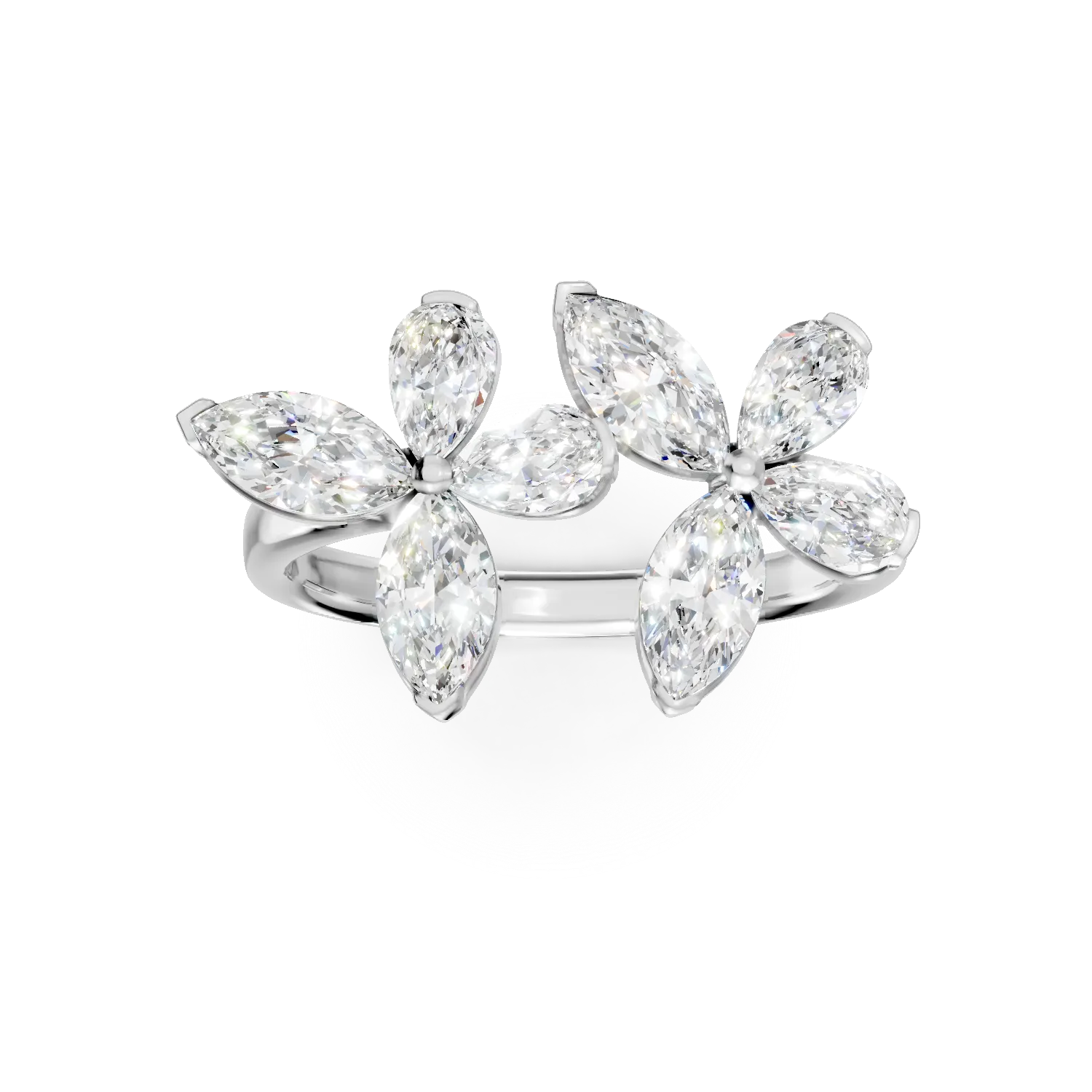 Inel din aur alb cu diamante de 1.01ct create in laborator