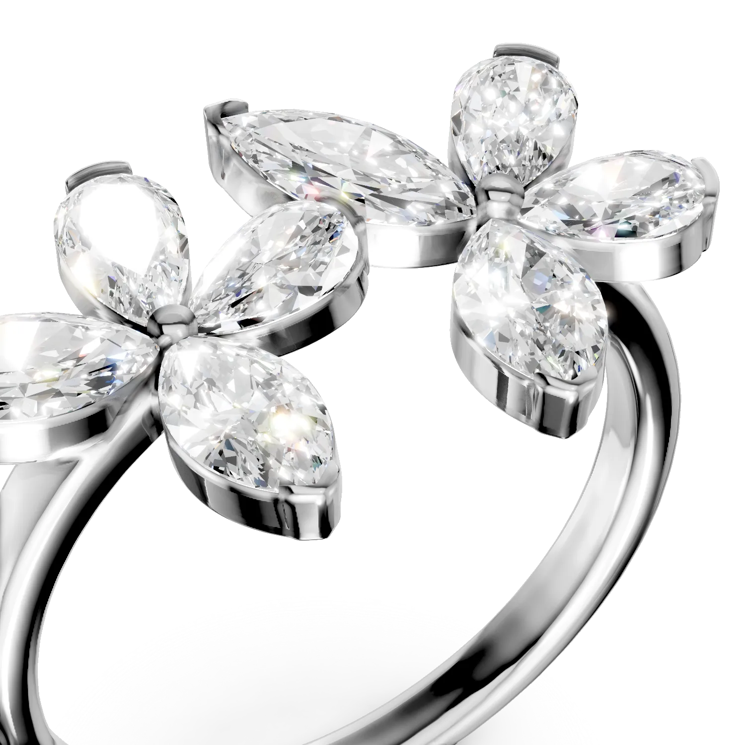 Inel din aur alb cu diamante de 1.01ct create in laborator