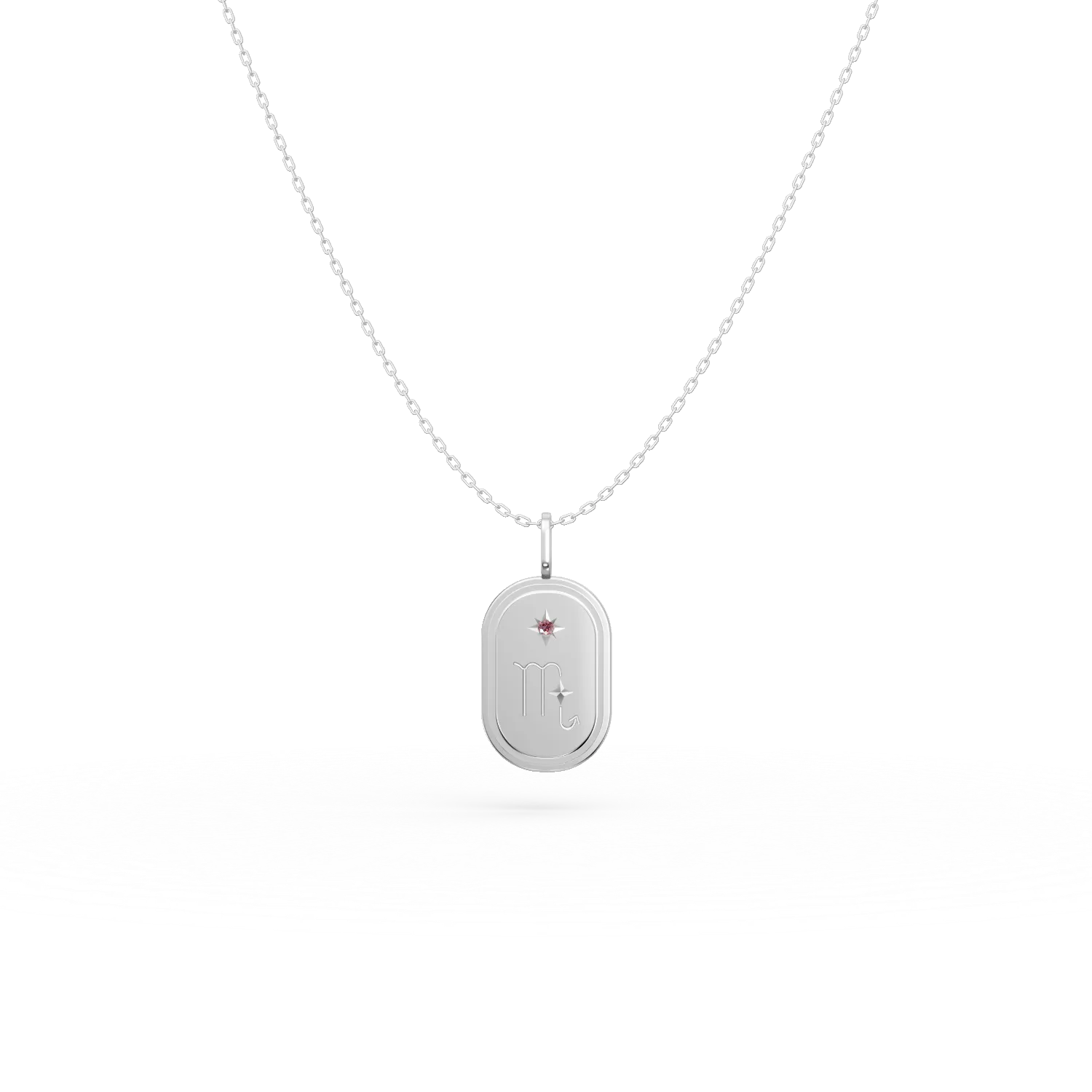 Lant cu pandantiv semn zodiacal Scorpion din argint cu zirconia maro