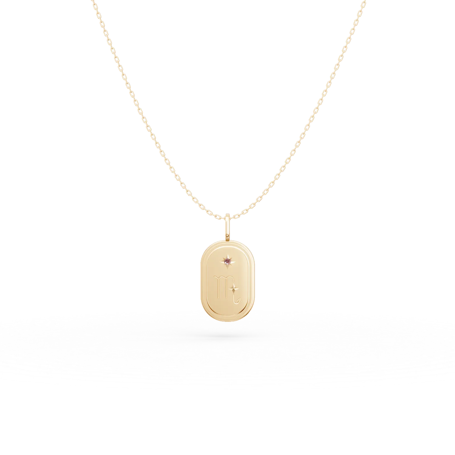 Lant cu pandantiv semn zodiacal Scorpion din argint galben cu zirconia maro