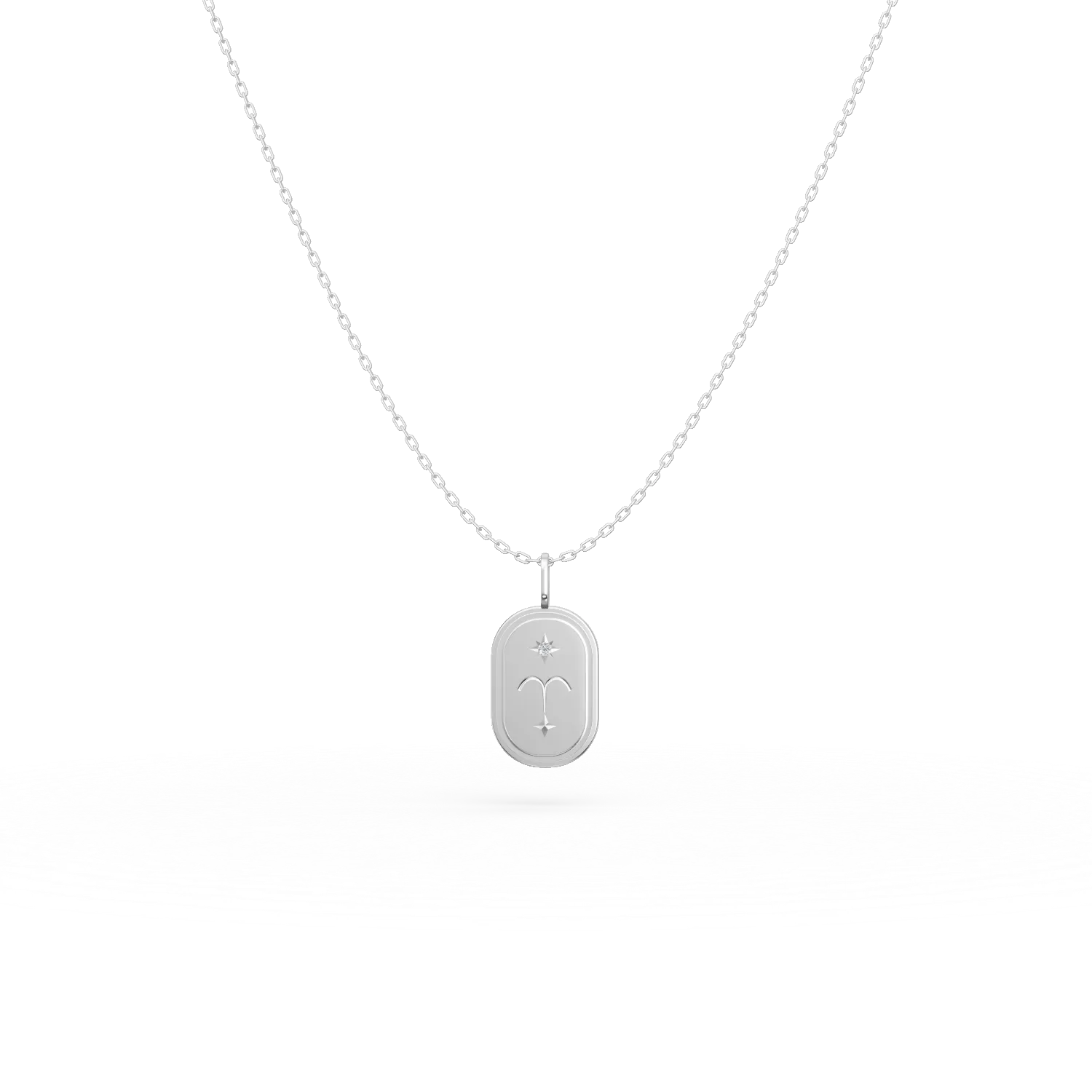 Lant cu pandantiv semn zodiacal Berbec din argint cu zirconia