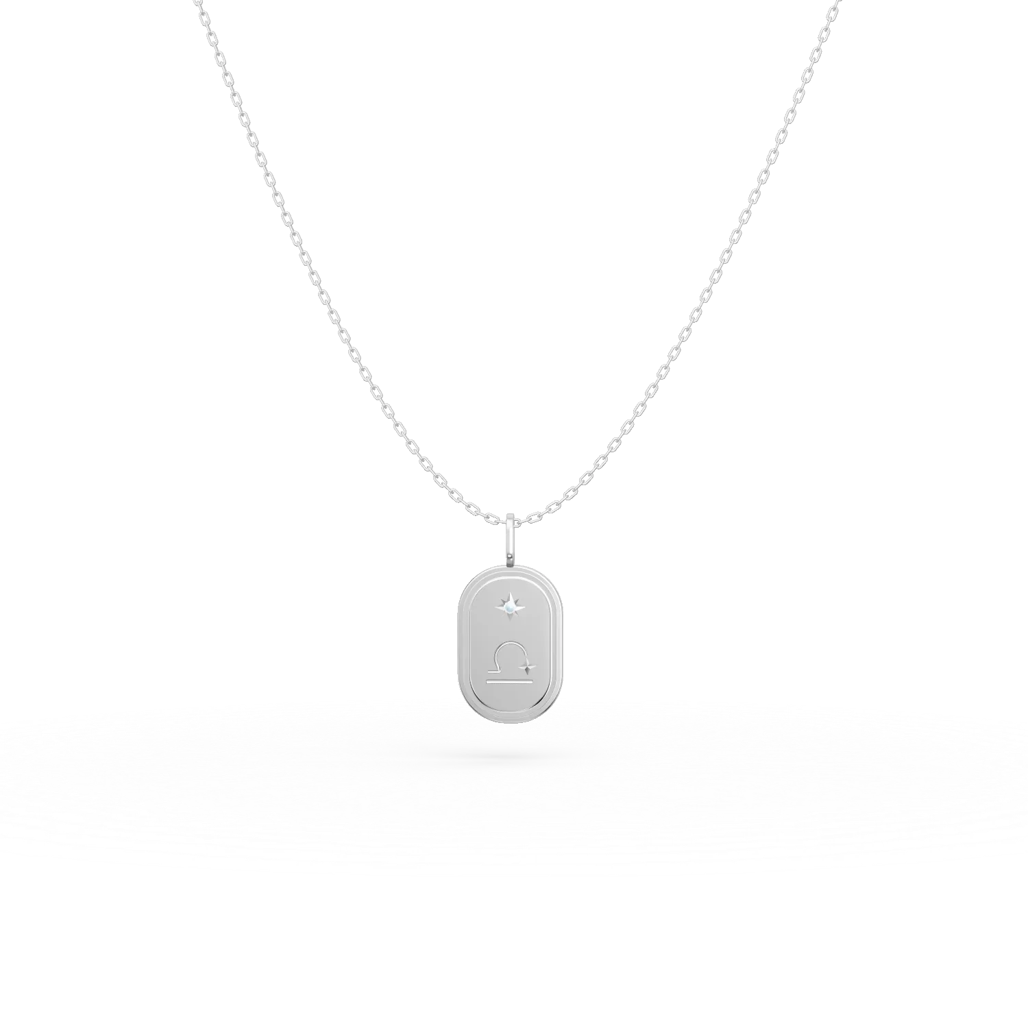 Lant cu pandantiv semn zodiacal Balanta din argint cu zirconia bleu