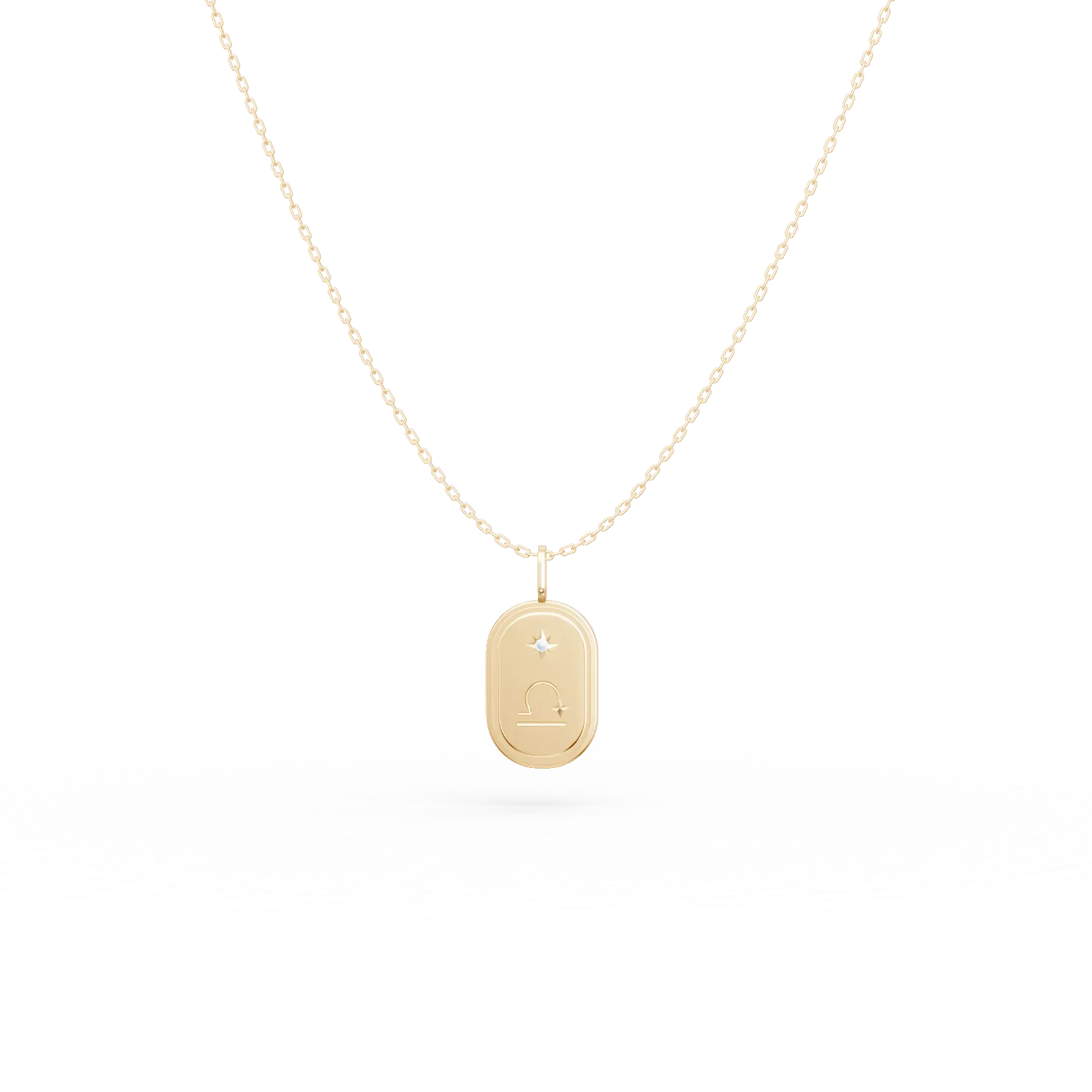 Lant cu pandantiv semn zodiacal Balanta din argint galben cu zirconia bleu