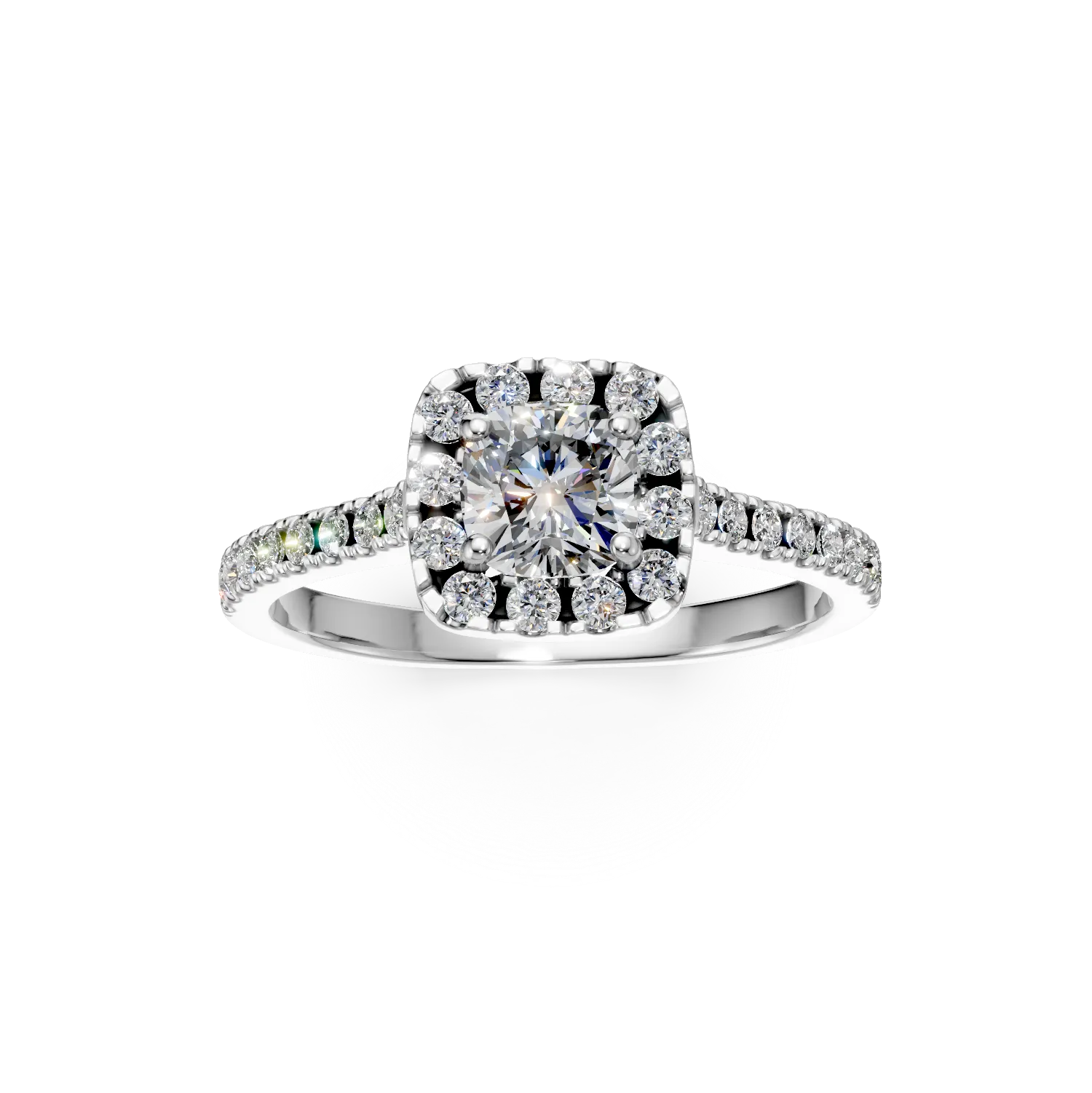Inel din aur alb cu diamante de 0.6ct create in laborator