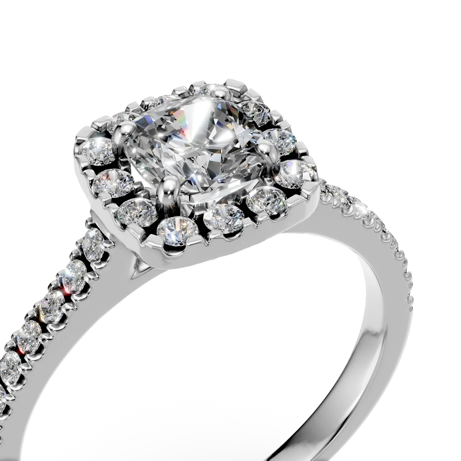 Inel din aur alb cu diamante de 0.6ct create in laborator