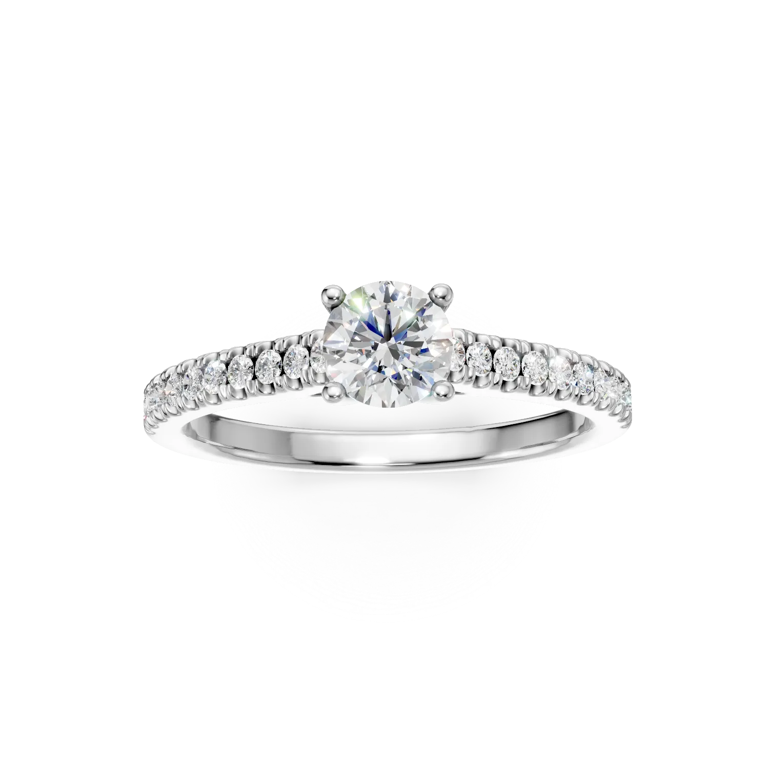 Inel de logodna din aur alb cu diamante de 0.5ct create in laborator
