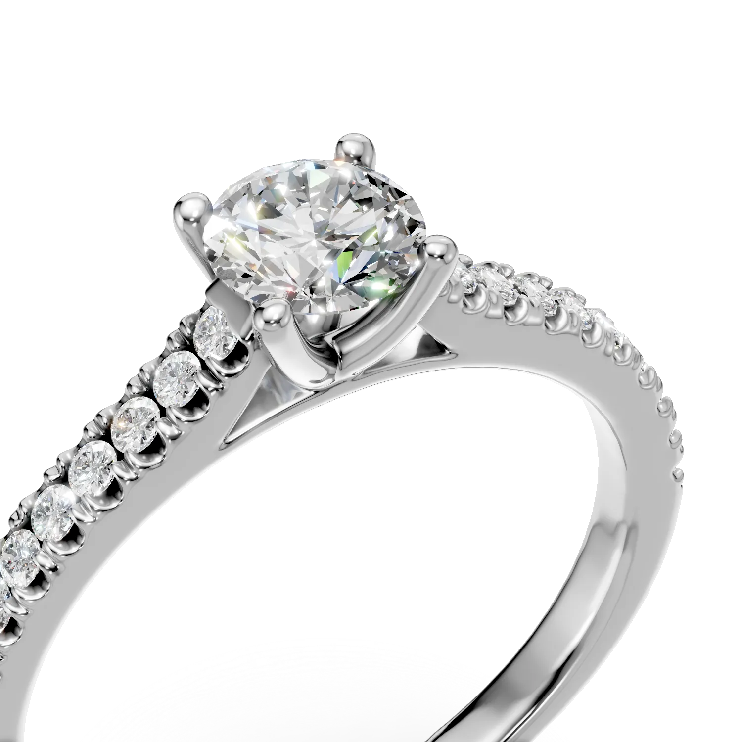 Inel de logodna din aur alb cu diamante de 0.5ct create in laborator