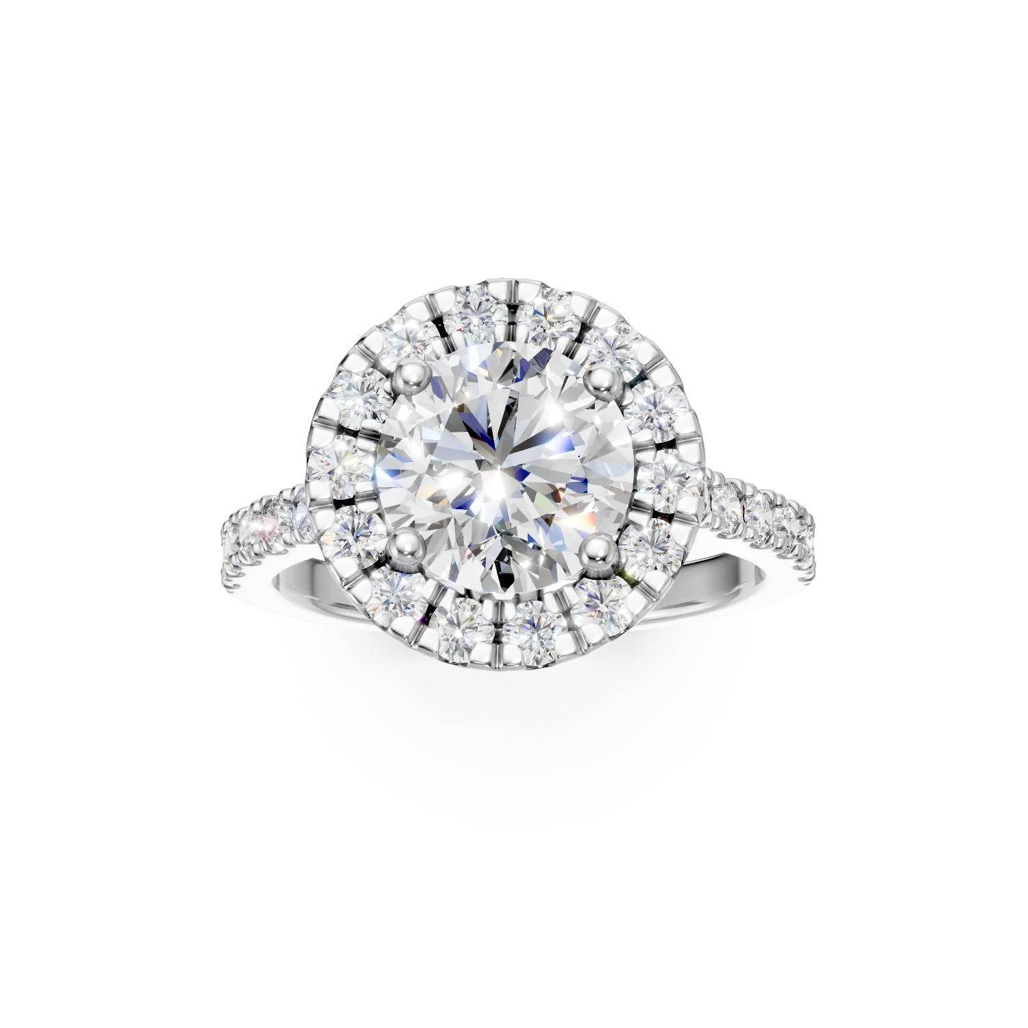 Inel din aur alb cu diamante de 2.8ct create in laborator