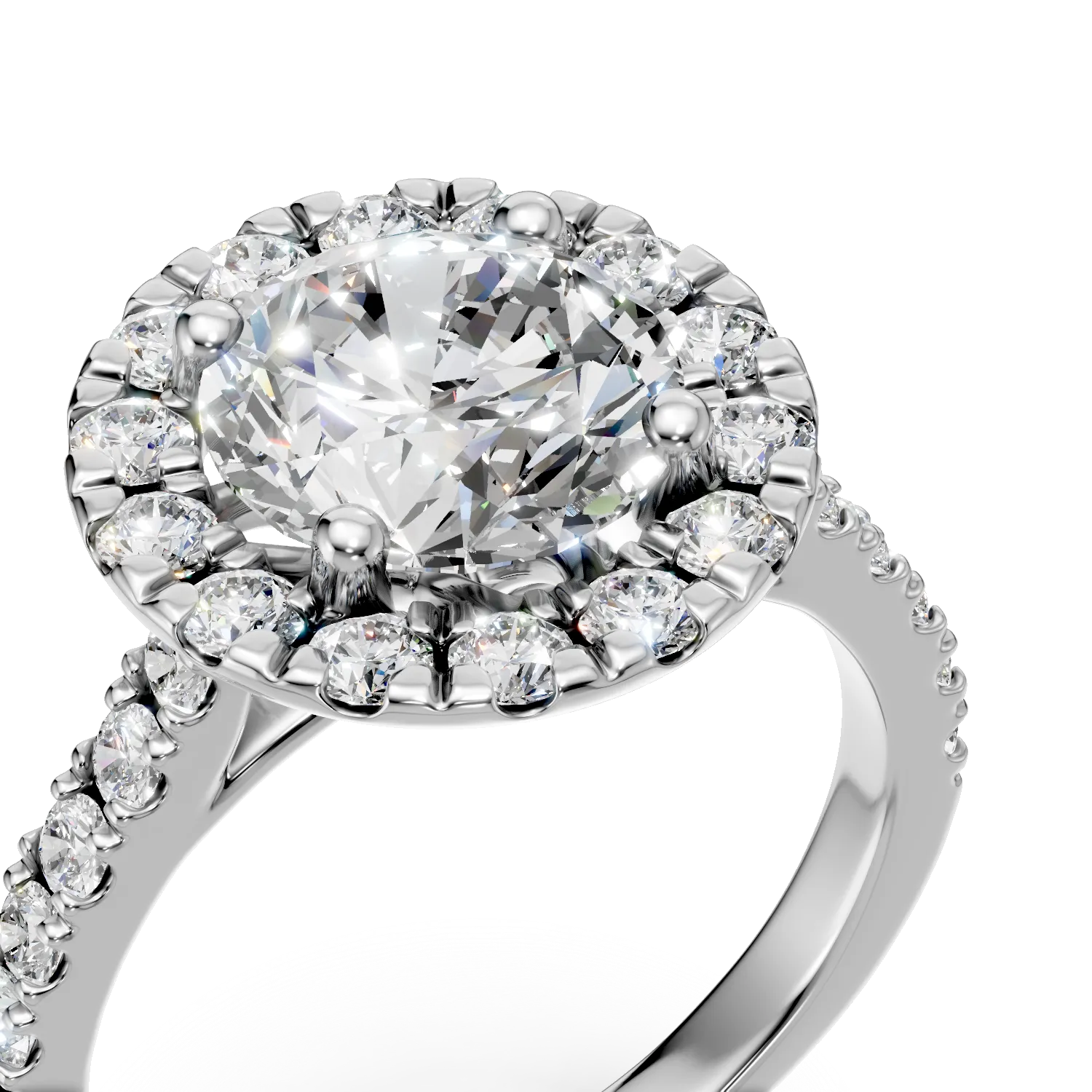 Inel din aur alb cu diamante de 2.8ct create in laborator