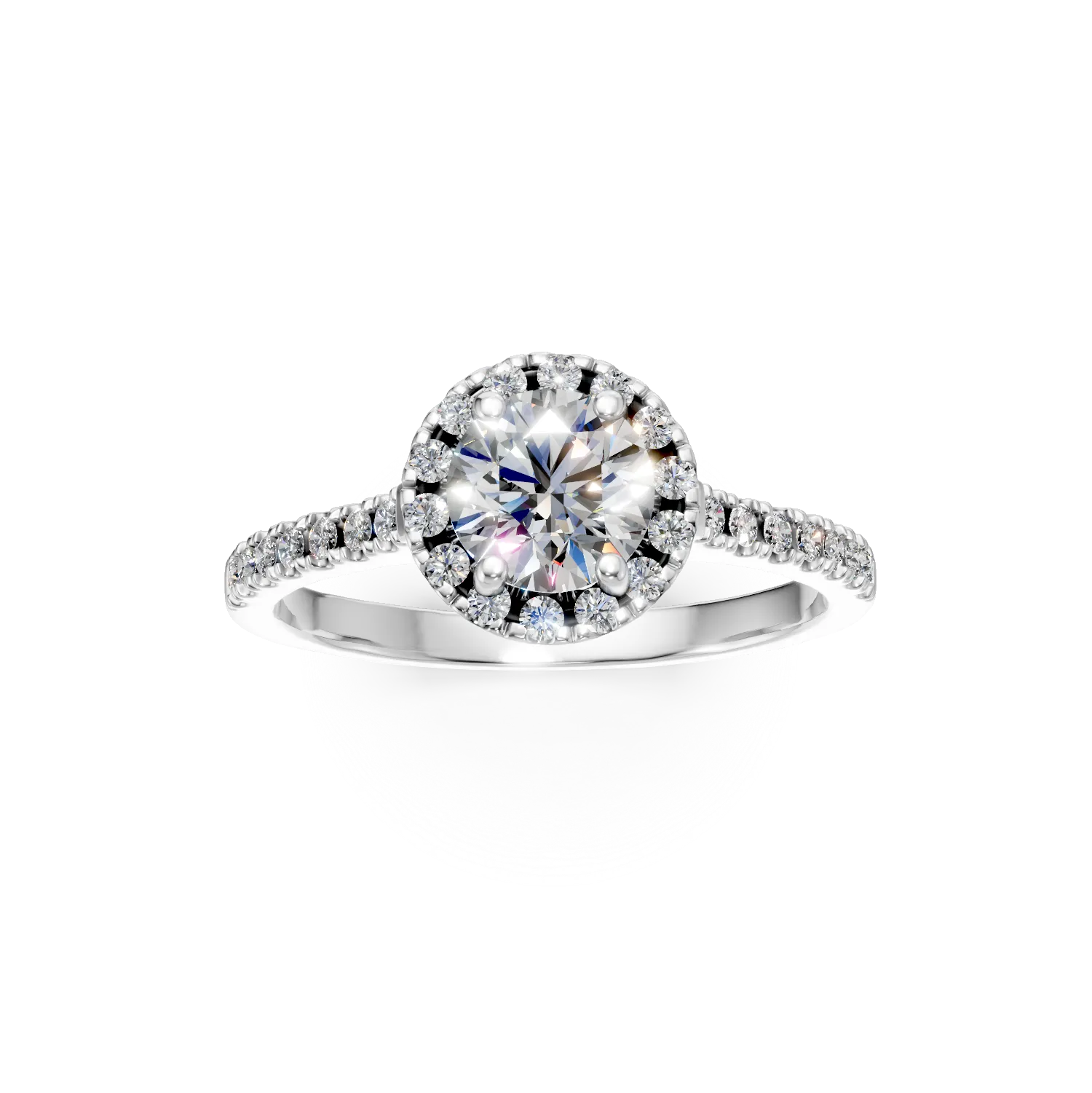 Inel din aur alb cu diamante de 0.6ct create in laborator